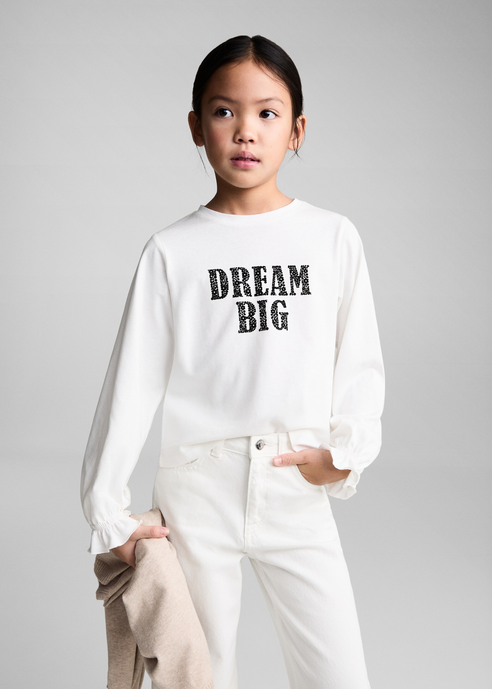 T-shirt med meddelande - Bild av mittparti, Benvit. Ref: 87003654-00.