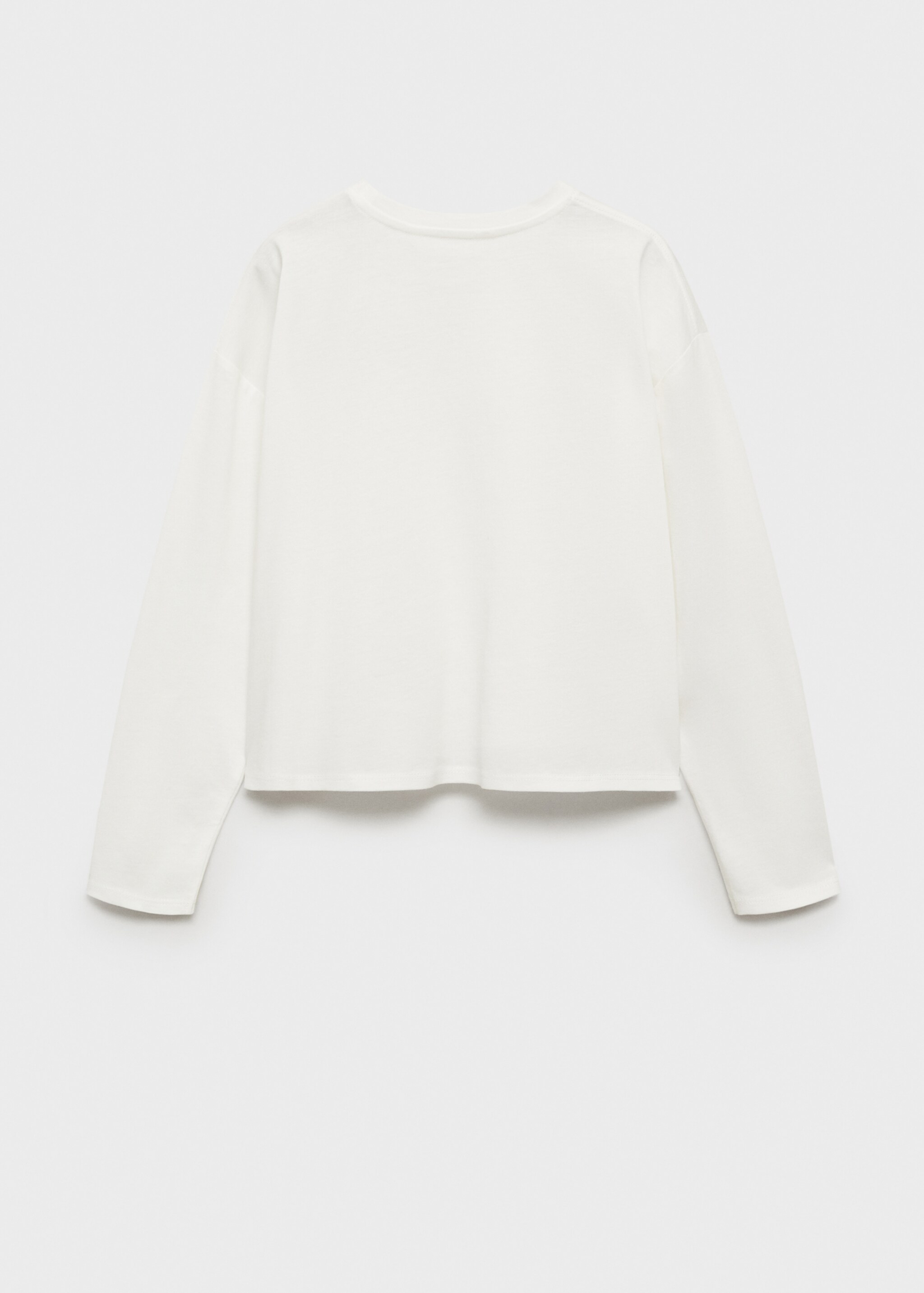 T-Shirt mit Stickereien - Rückseite des Artikels, Cremeweiß. Ref: 87003657-00.