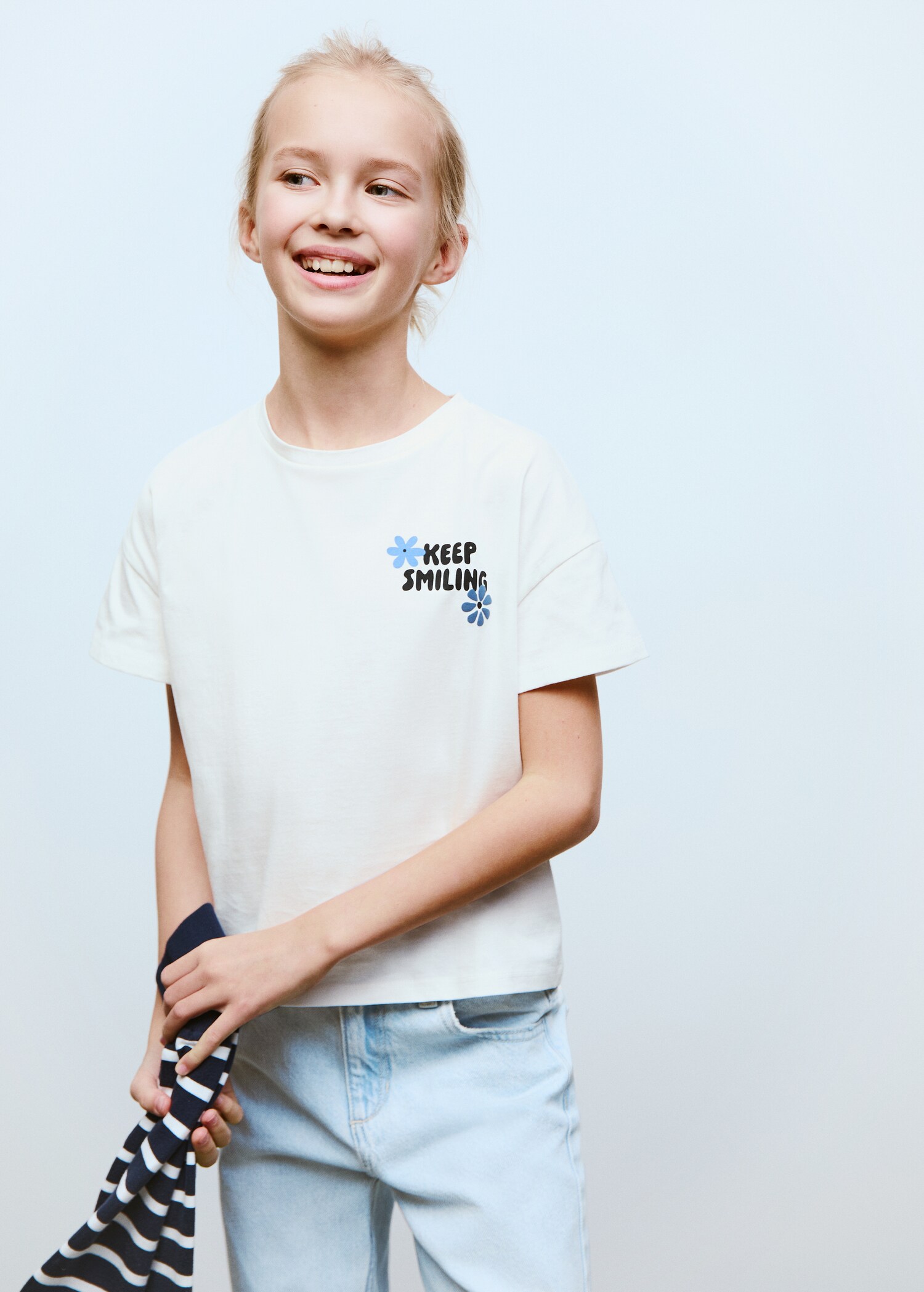 Gemustertes Baumwoll-T-Shirt - Mittlere Ansicht