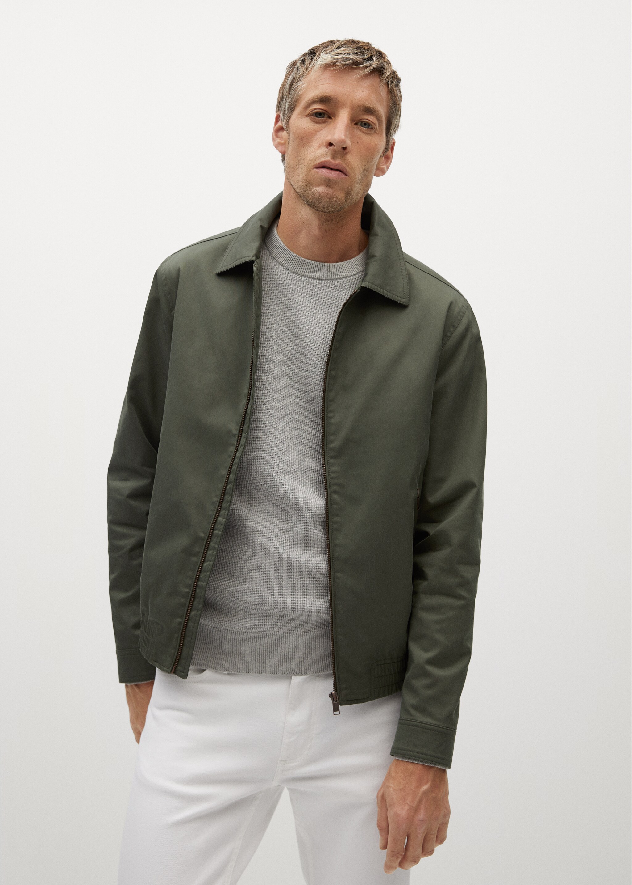 Chaqueta algodón cremallera - Plano medio