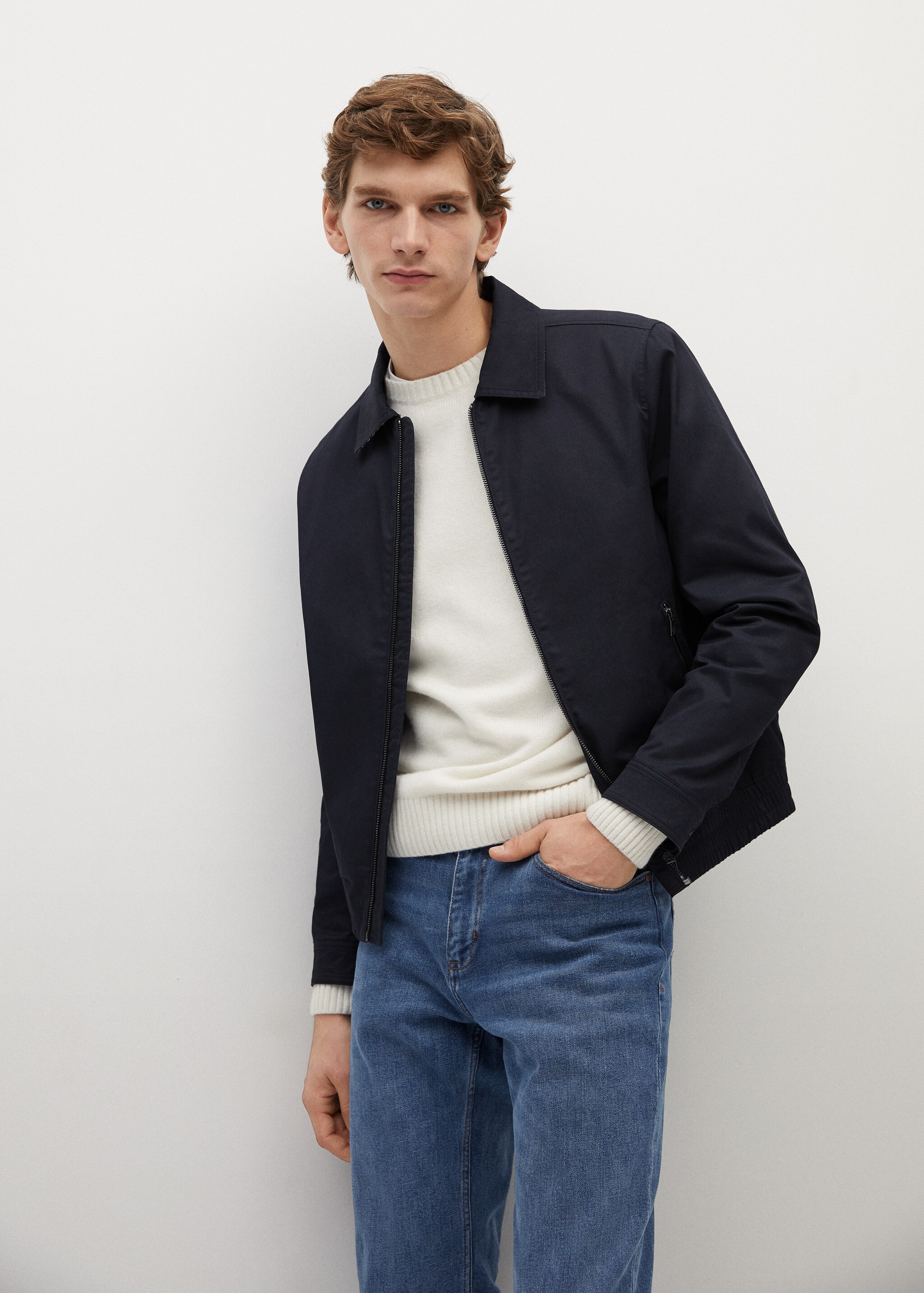 Chaqueta algodón cremallera - Plano medio