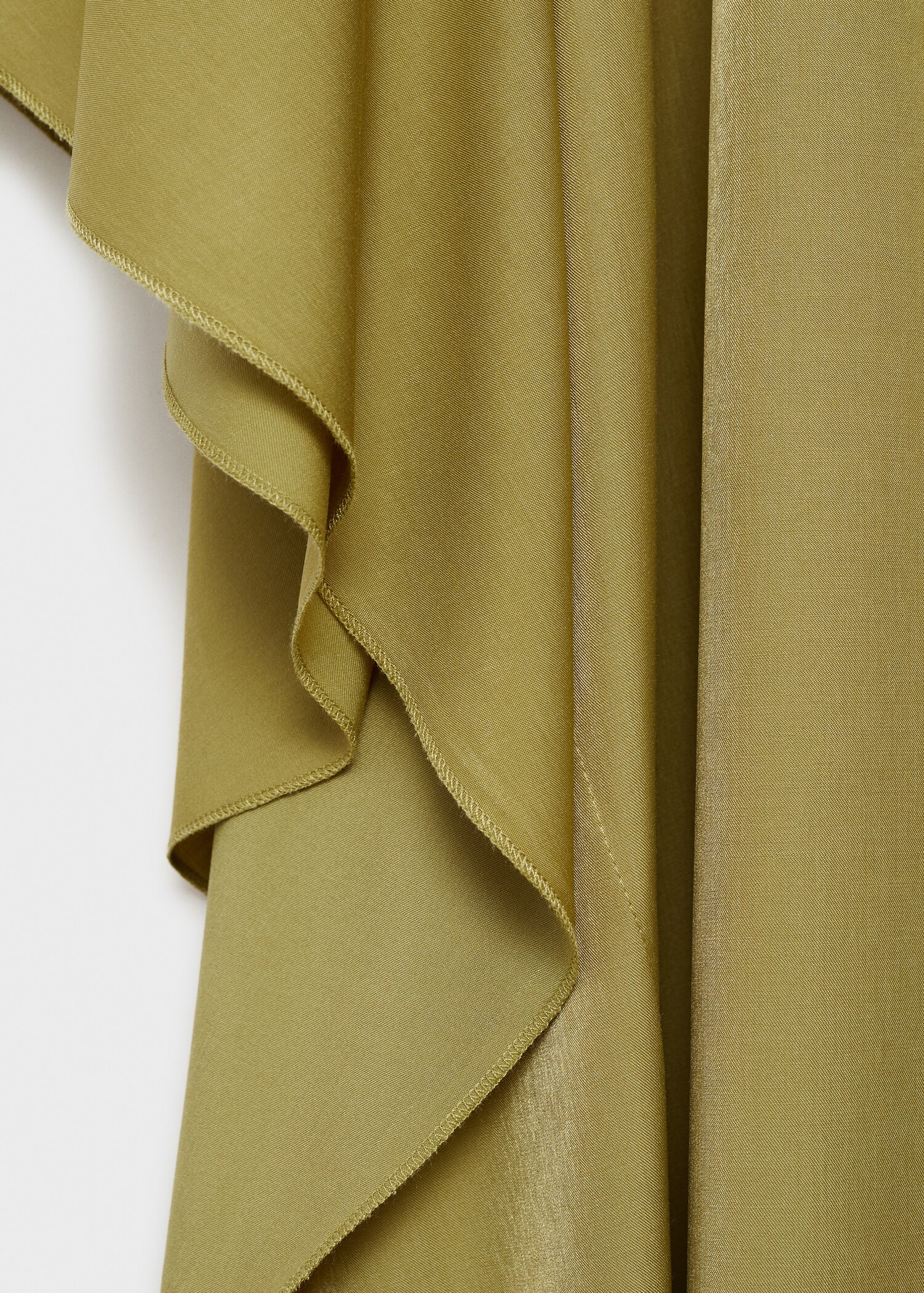 Flared-sleeve satin dress - Details of the article 0