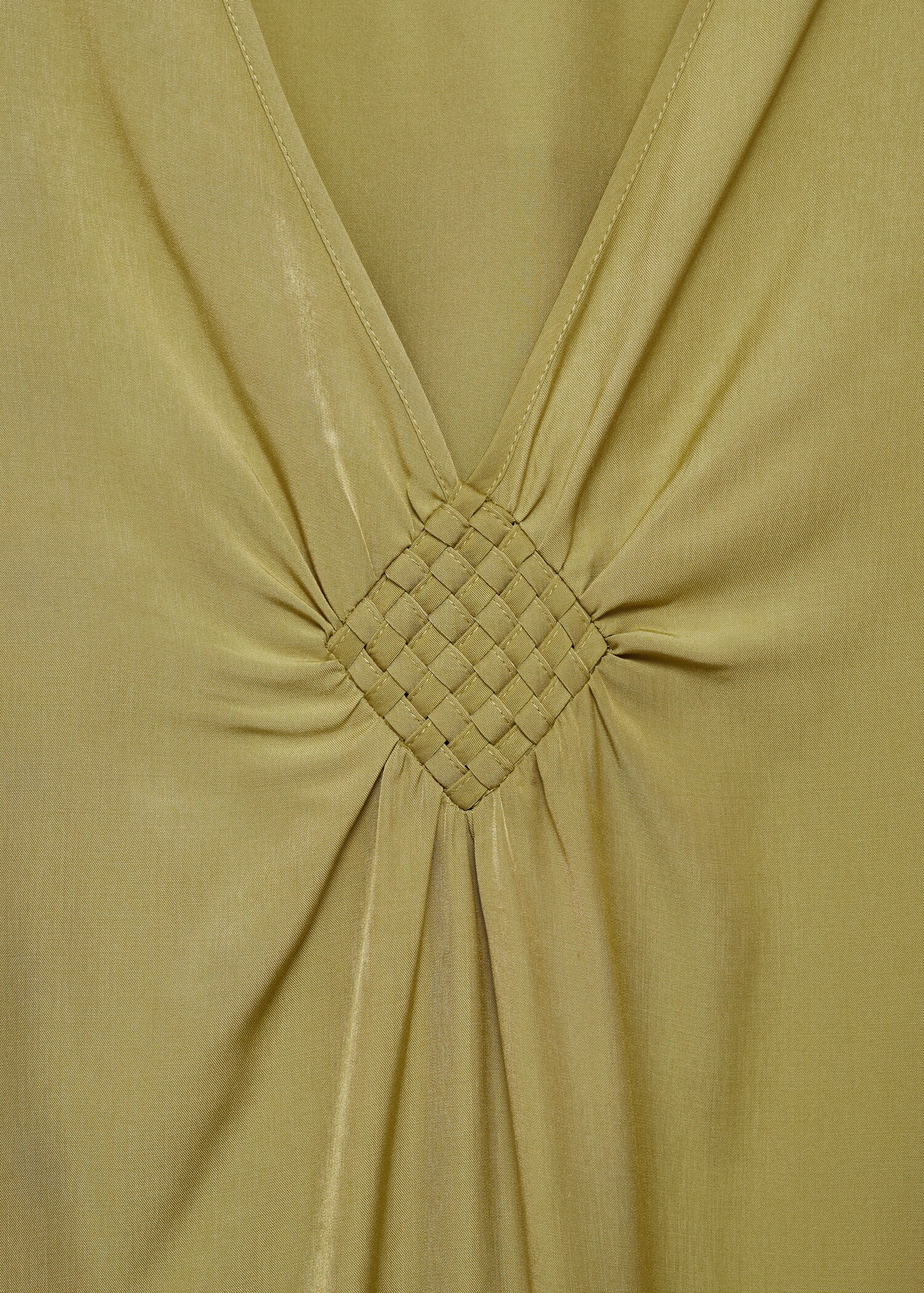 Flared-sleeve satin dress - Details of the article 8