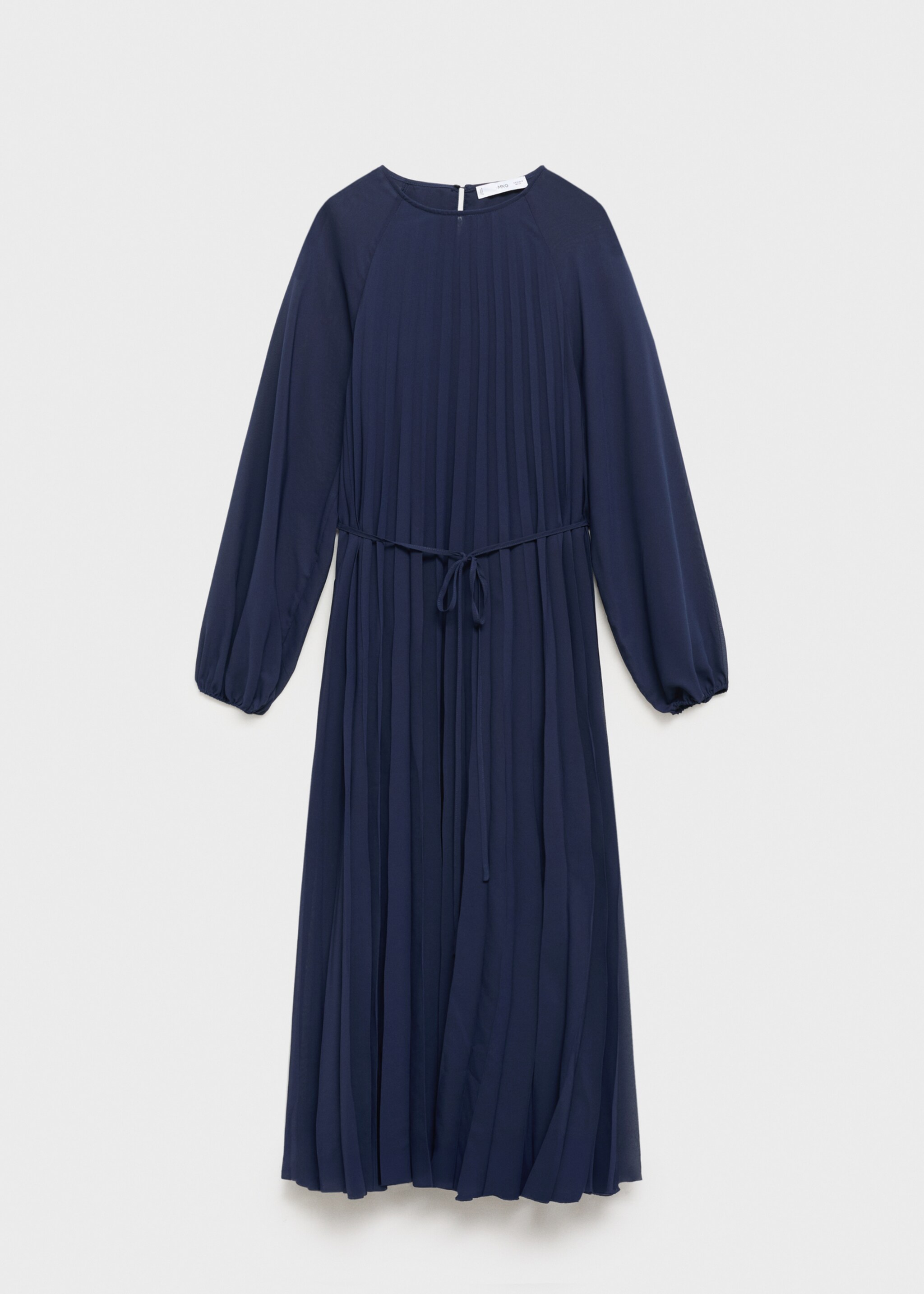 Pleated dress with bow belt - Article without model, Navy. Ref: 87004071-00.