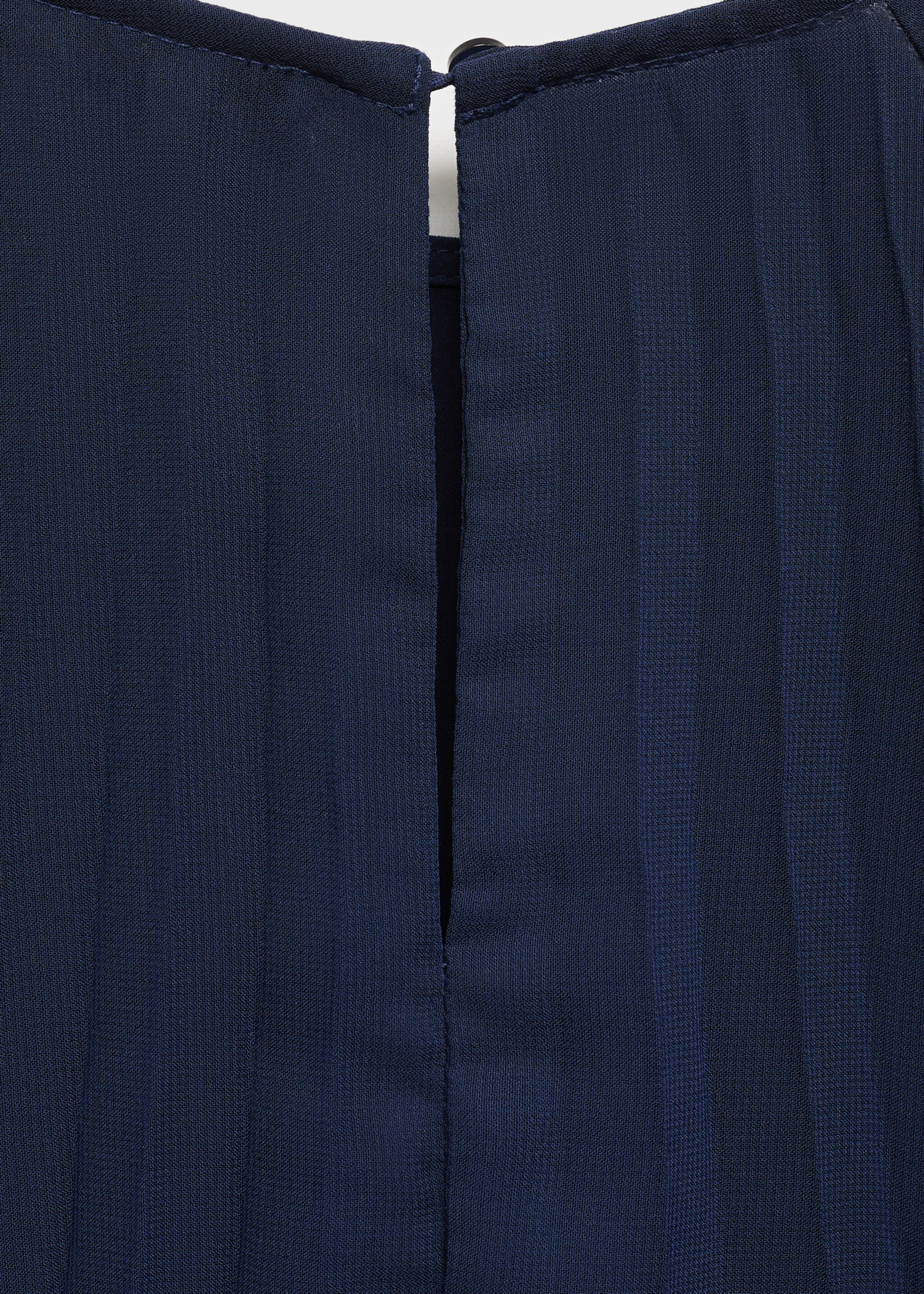 Pleated dress with bow belt - Details of the article 0, Navy. Ref: 87004071-00.
