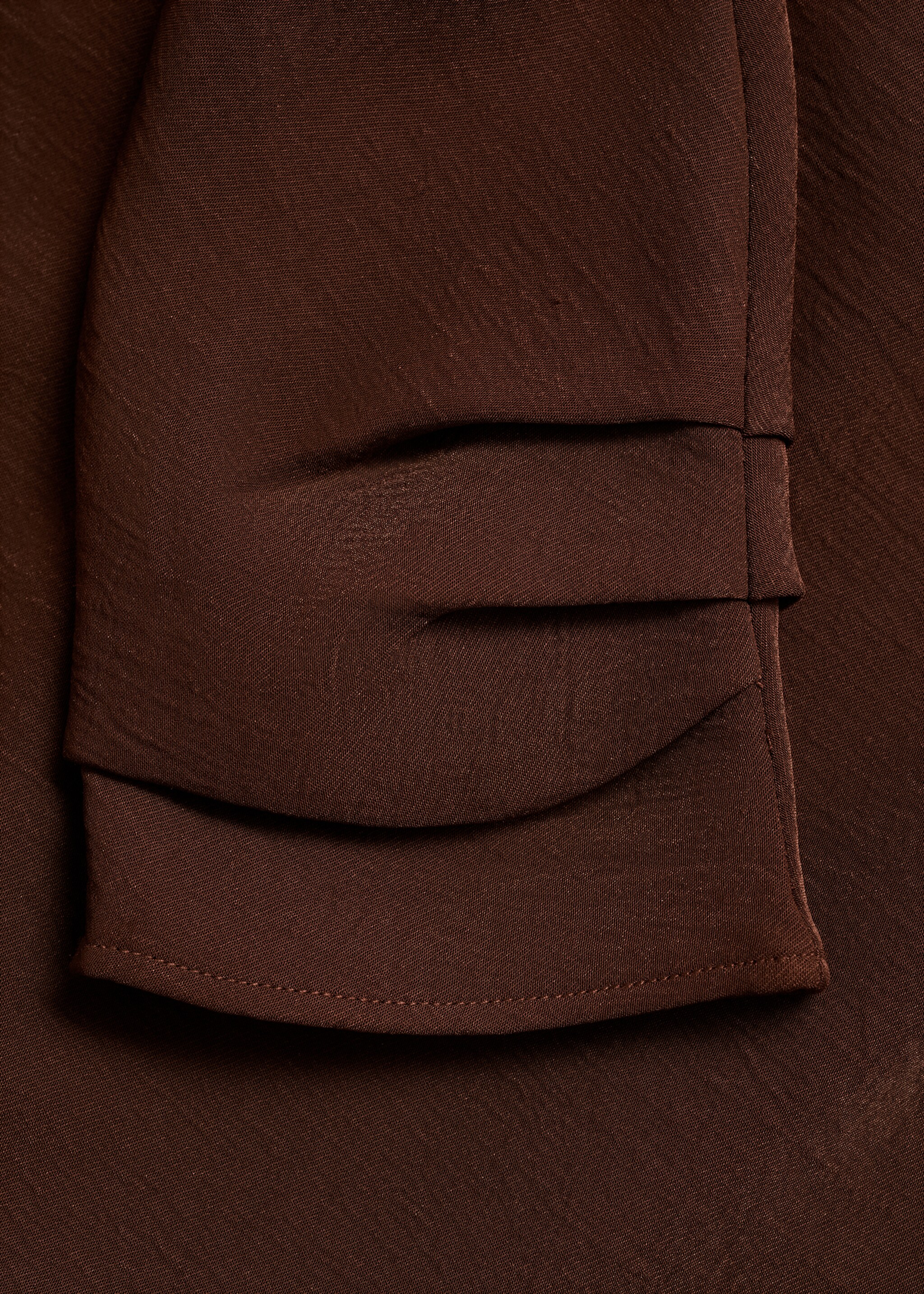 Asymmetrical dress with gathered sides - Details of the article 0, Brown. Ref: 87004078-00.