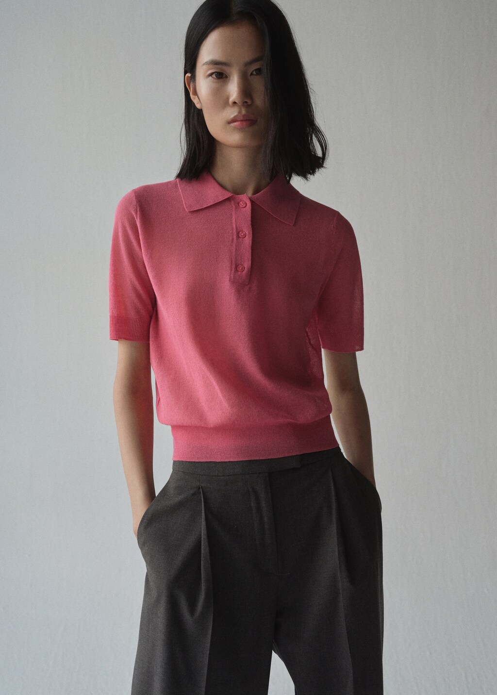 Knitted polo-neck sweater - Women | MANGO OUTLET United Kingdom