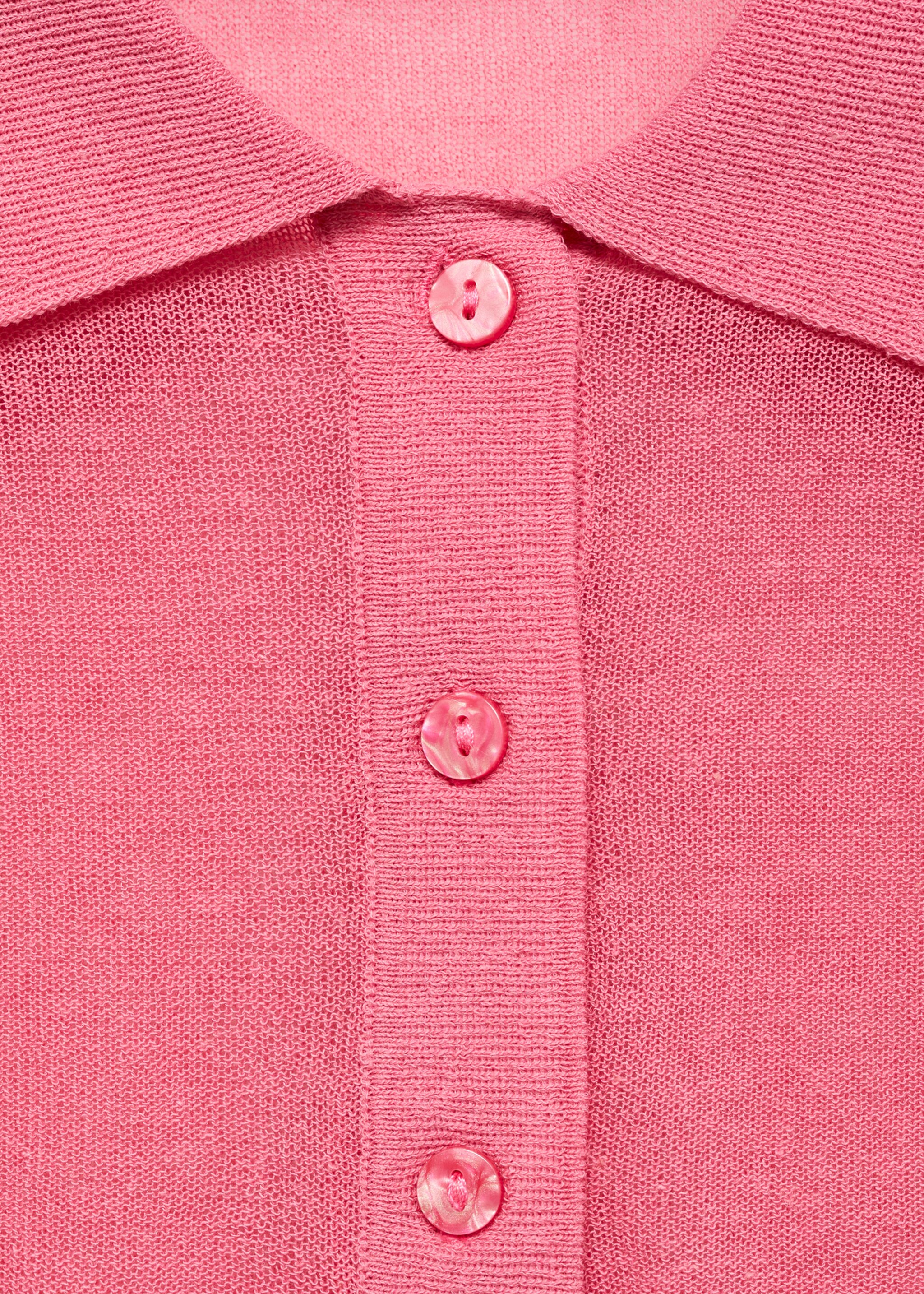 Knitted polo-neck sweater - Details of the article 8, Fuchsia. Ref: 87004084-00.