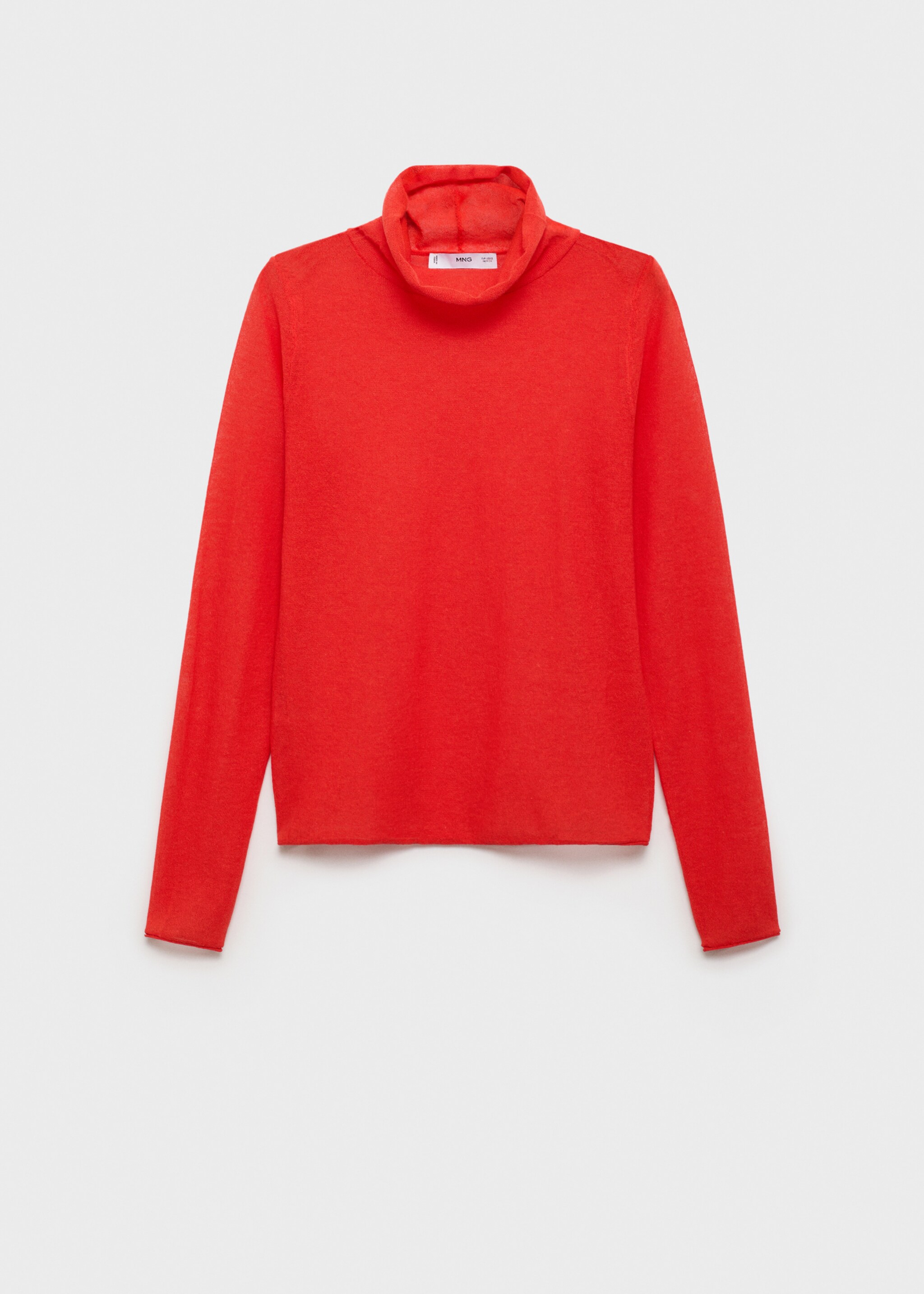 Semi-transparent turtleneck sweater - Article without model, Red. Ref: 87004085-00.