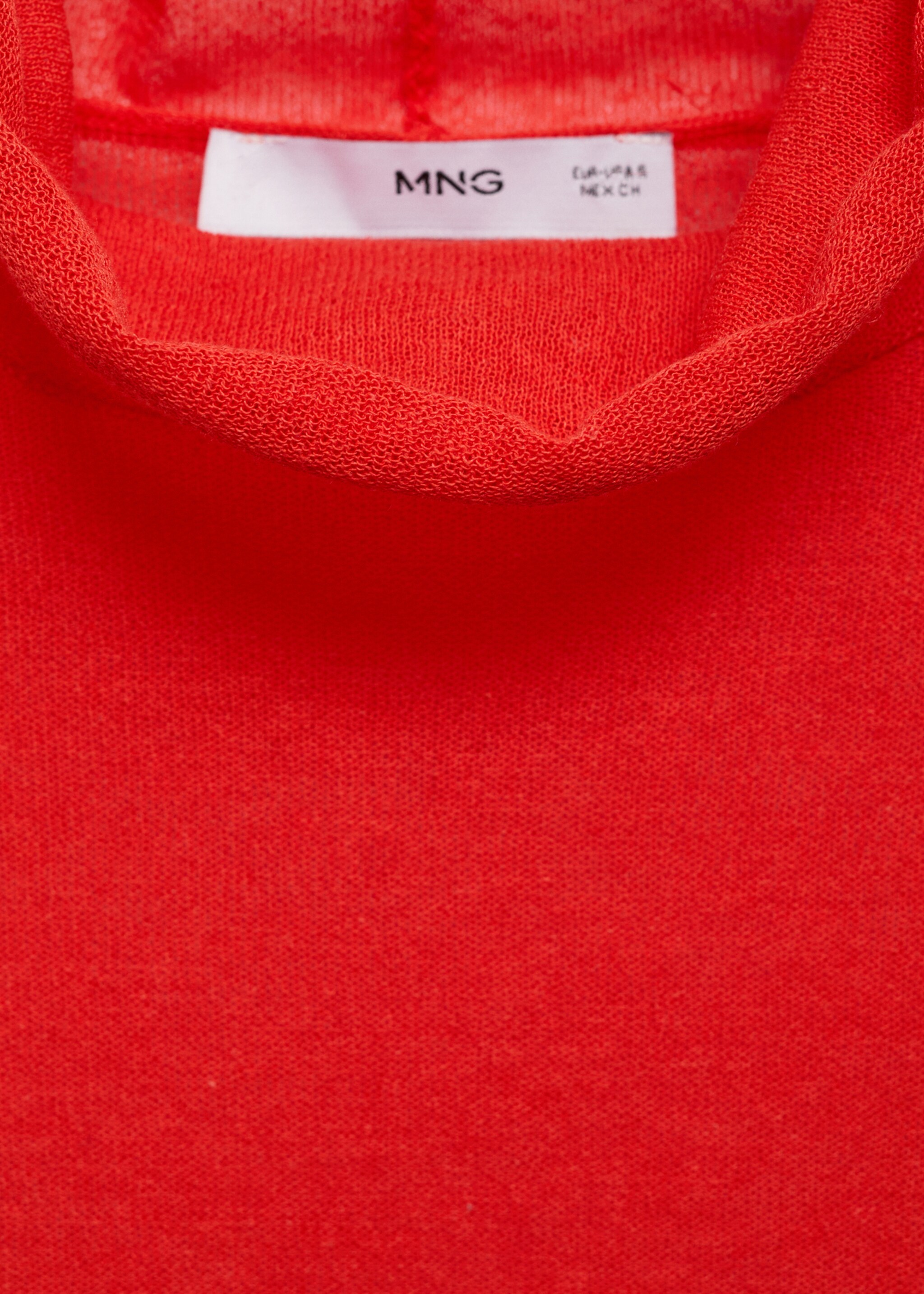 Semi-transparent turtleneck sweater - Details of the article 8, Red. Ref: 87004085-00.