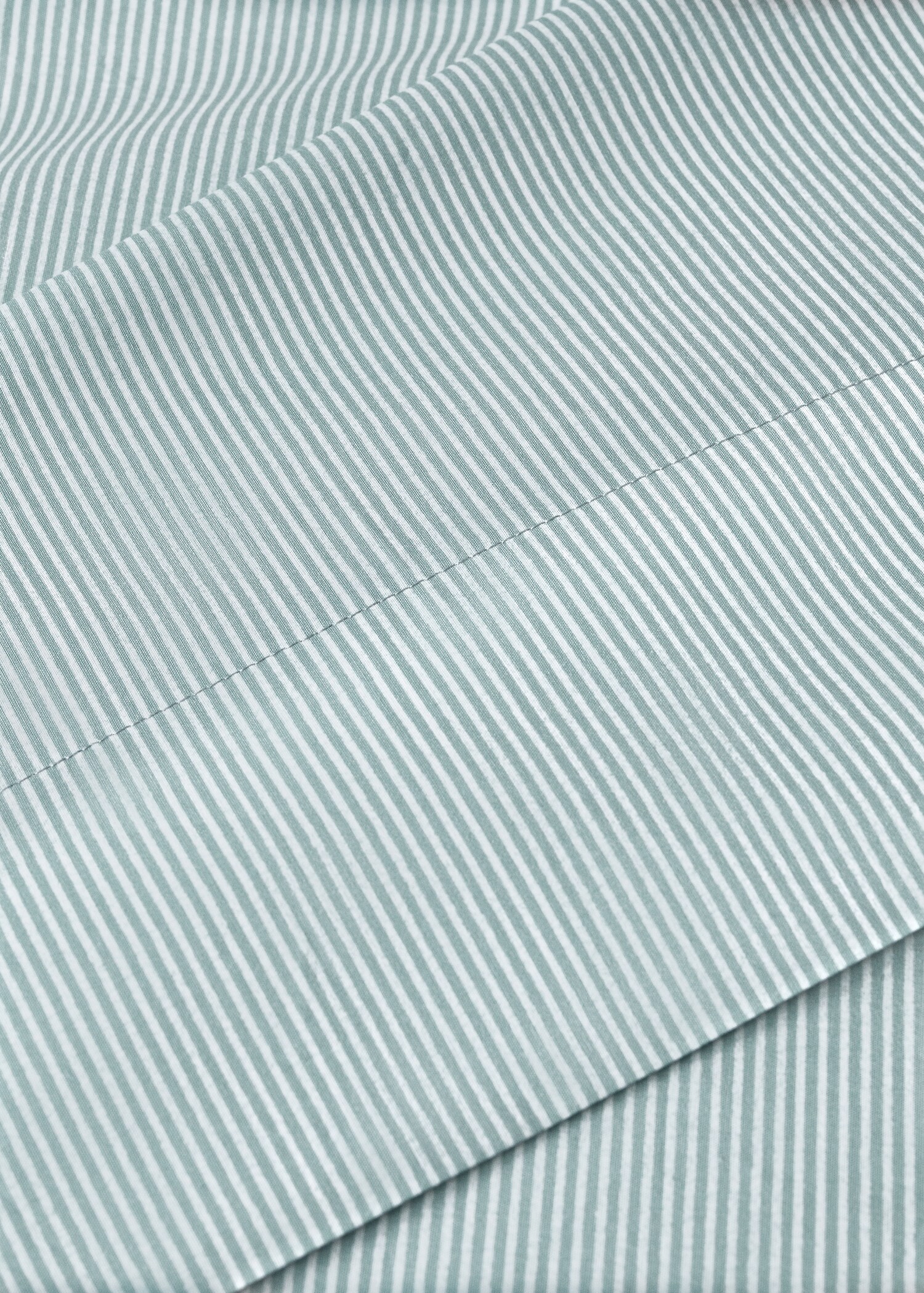 Gestreiftes Spannbettlaken aus Baumwoll-Perkal für Kinderbettchen - Detail des Artikels 1