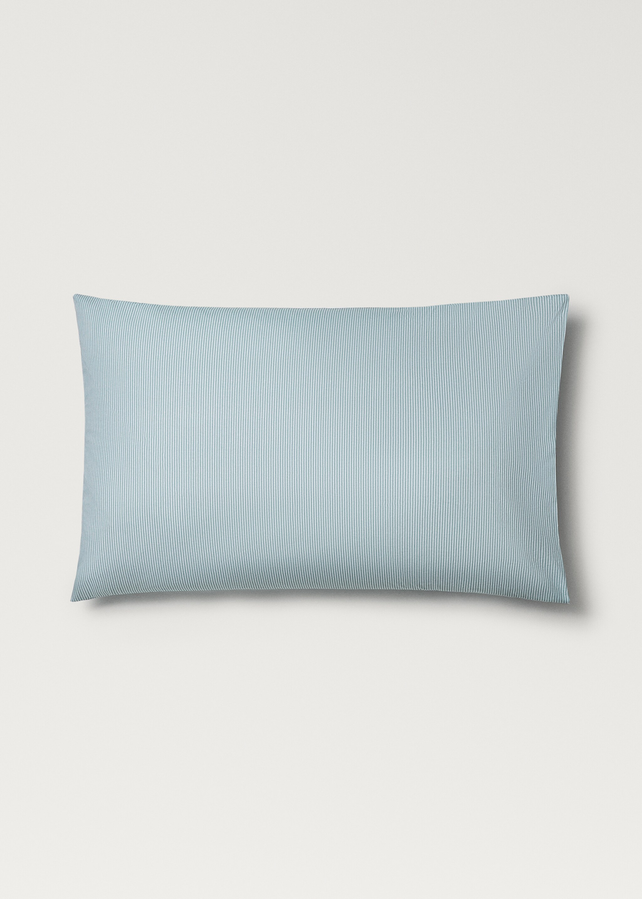 Cotton percale striped children's pillowcase, 50x75 cm - Article without model, Aqua Green. Ref: 87004088-00.