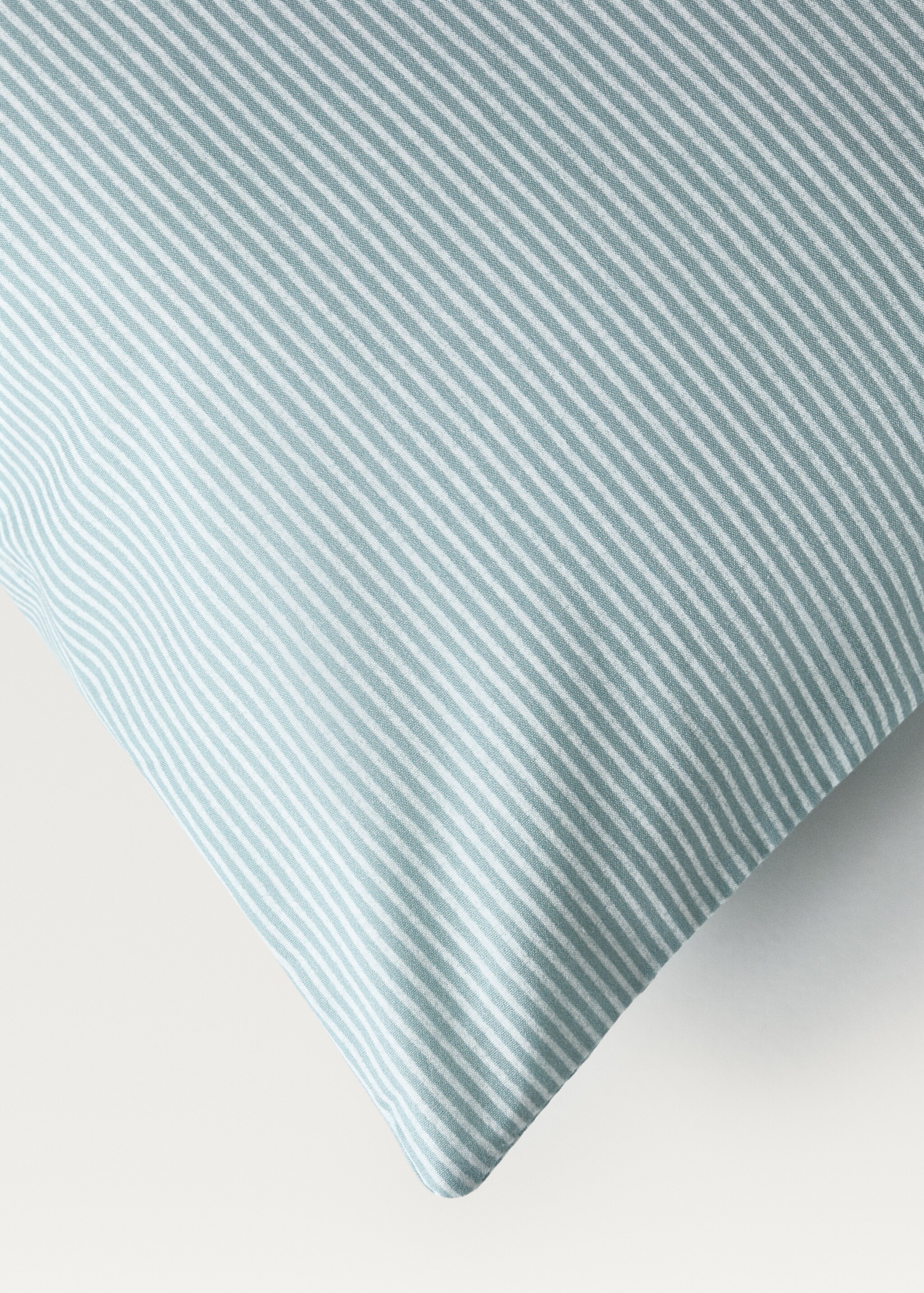 Cotton percale striped children's pillowcase, 50x75 cm - Details of the article 3, Aqua Green. Ref: 87004088-00.