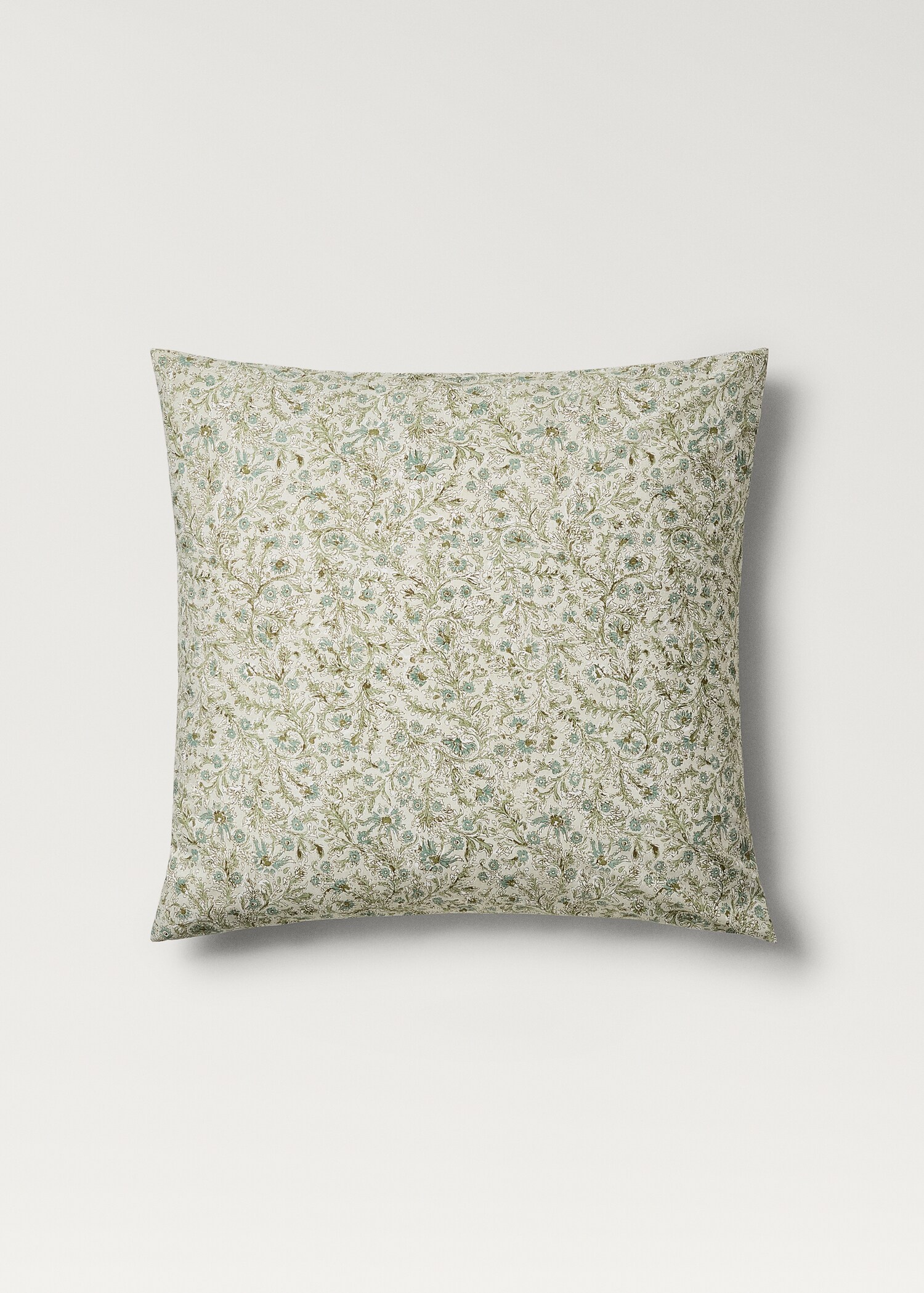 Cotton percale floral-print children's pillowcase 60x60 cm - Article without model