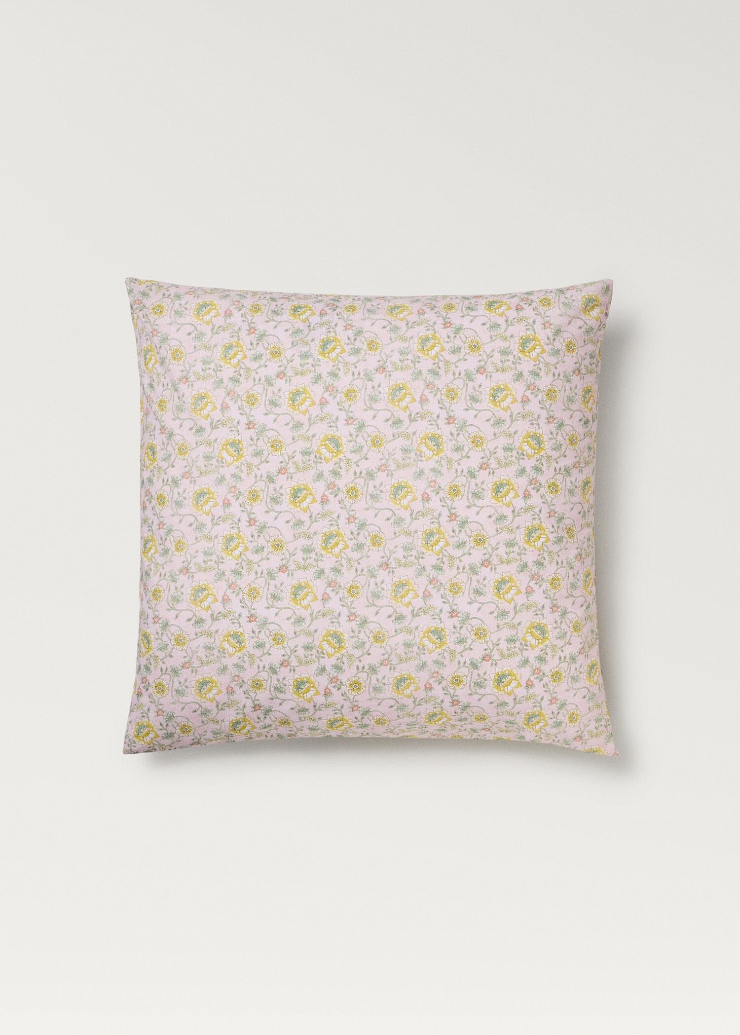 Cotton percale floral-print children's pillowcase 60x60 cm - Article without model