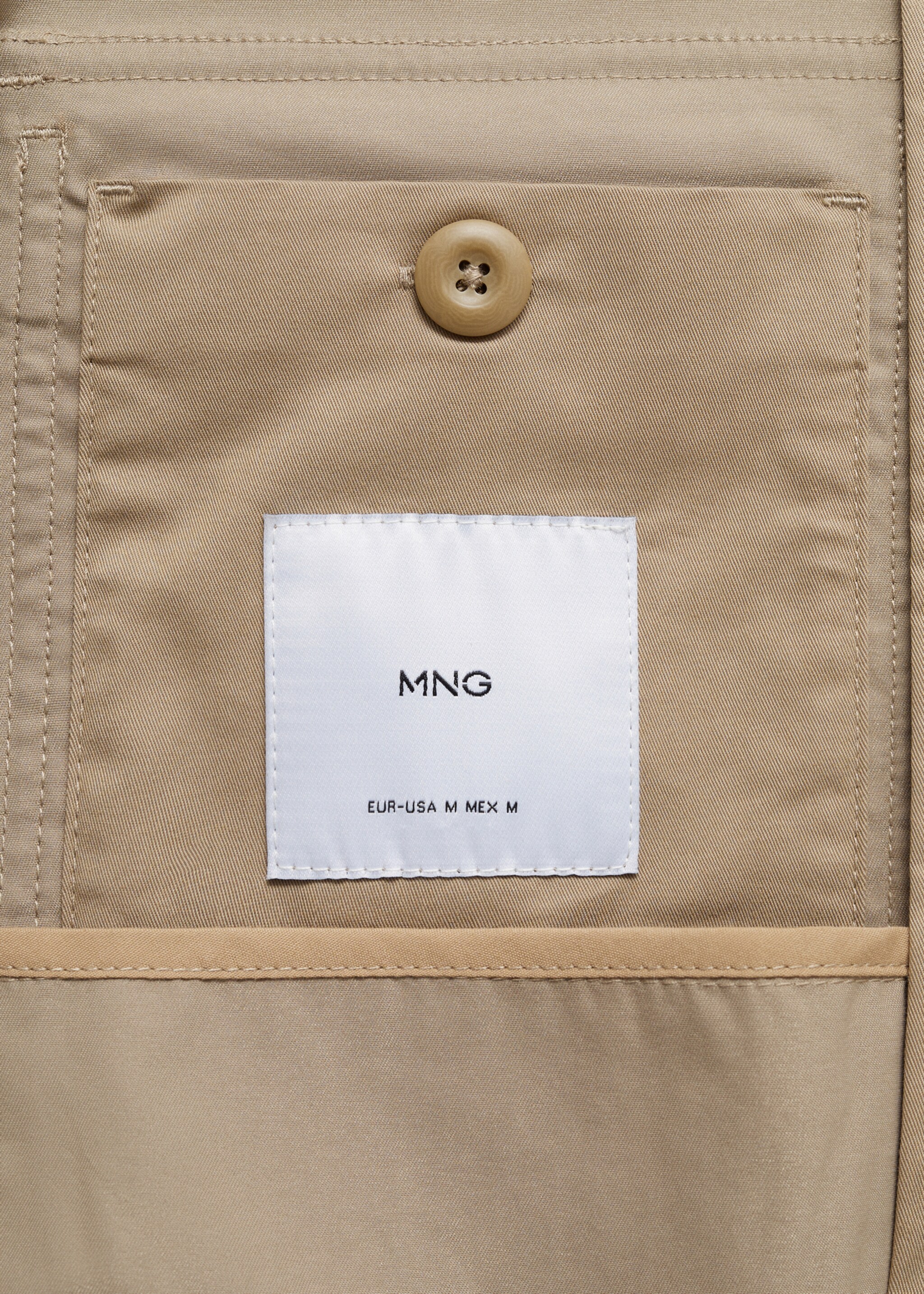 Cazadora algodón relaxed fit - Detalle del artículo 0, Beige. Ref: 87004394-00.