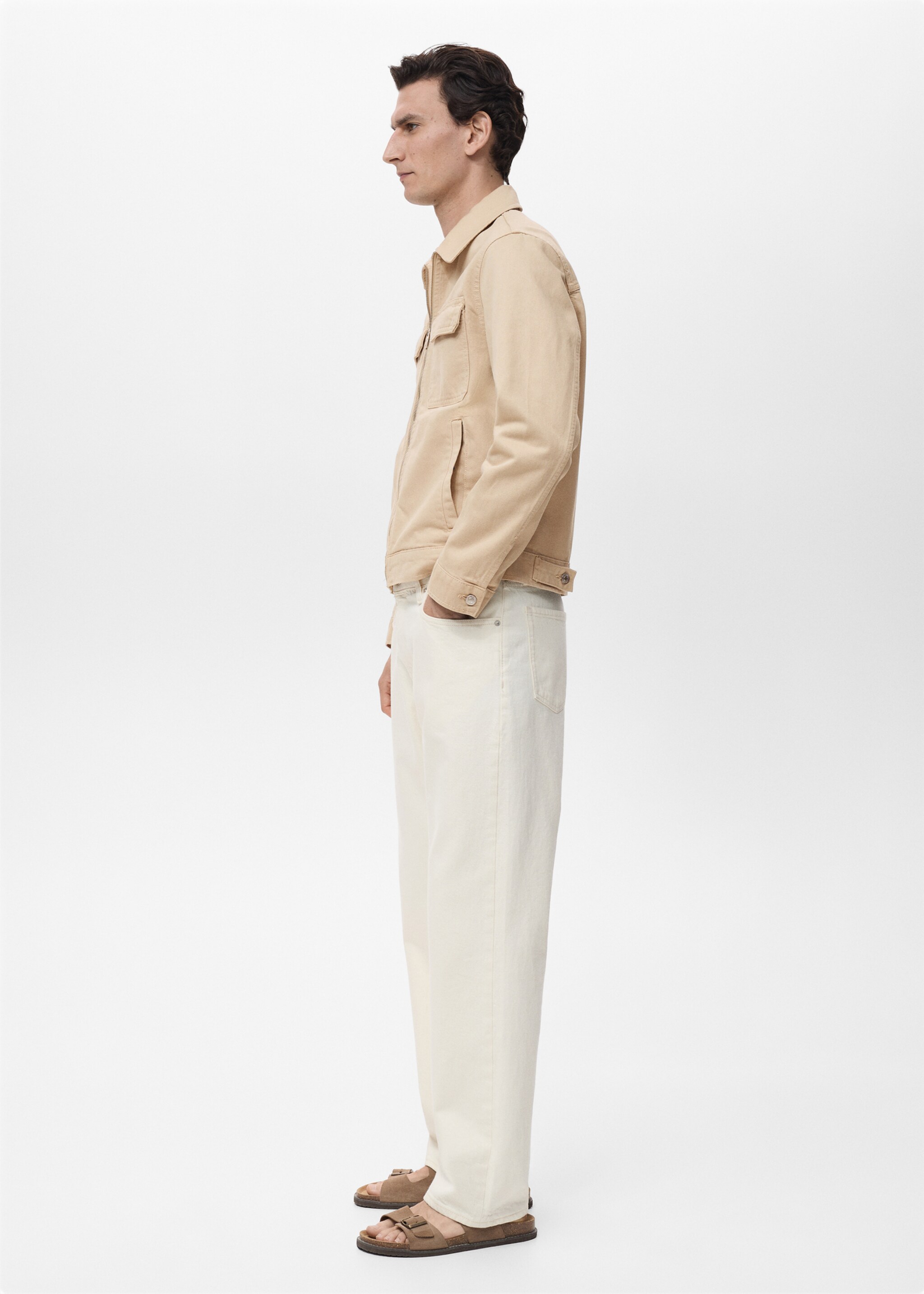 Jeansjacke mit Taschen - Detail des Artikels 5, Beige. Ref: 87004401-00.