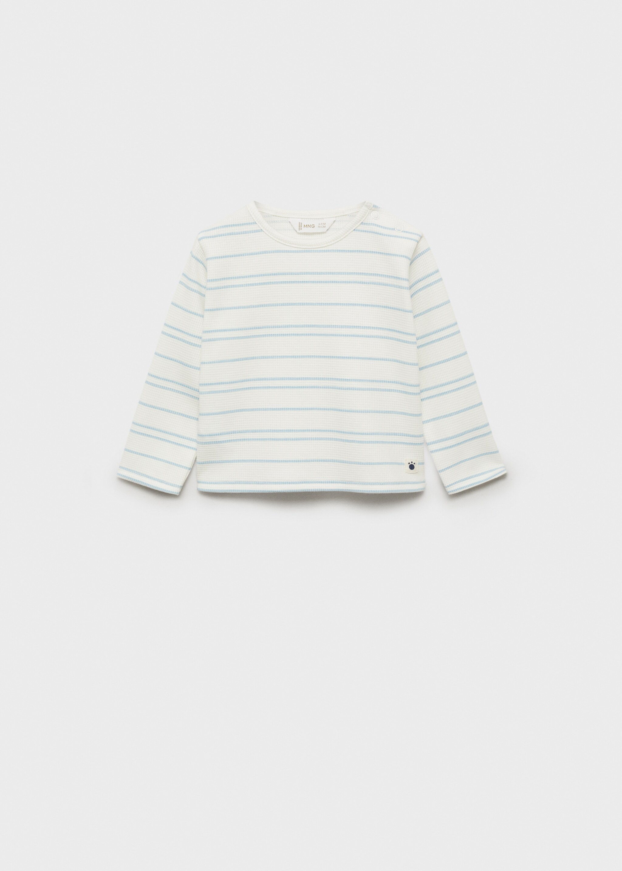 Striped T-shirt - Article without model, Sky Blue. Ref: 87004403-00.