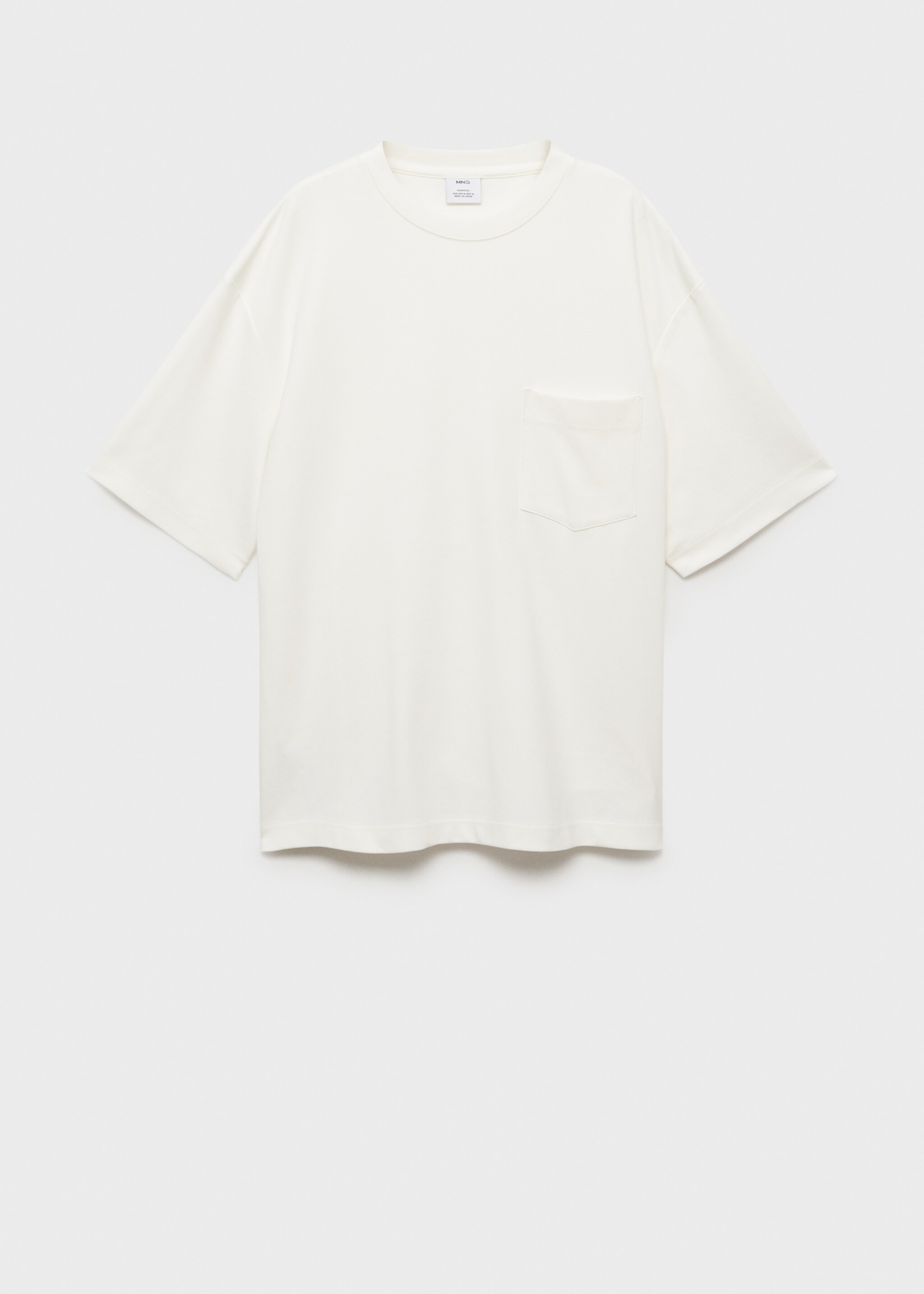 T-shirt oversize poche - Article sans modèle, Blanc cassé. Ref: 87004407-00.