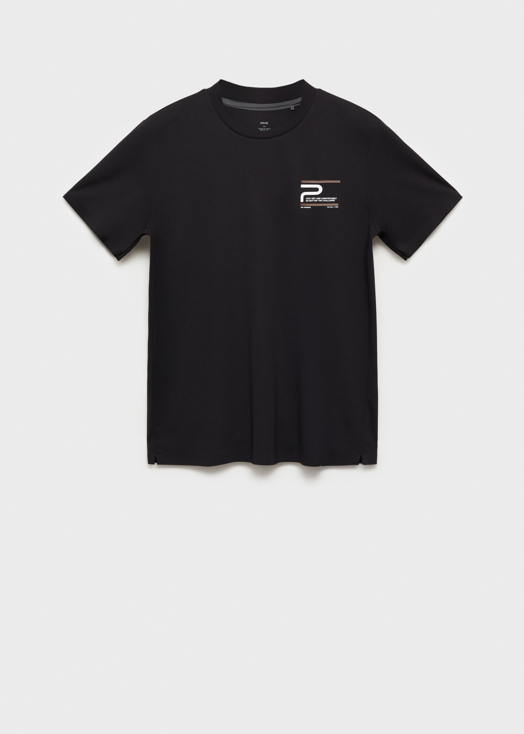 Slim Fit T-Shirt mit Aufdruck COOLMAX® - Artikel ohne Model, Schwarz. Ref: 87004408-00.