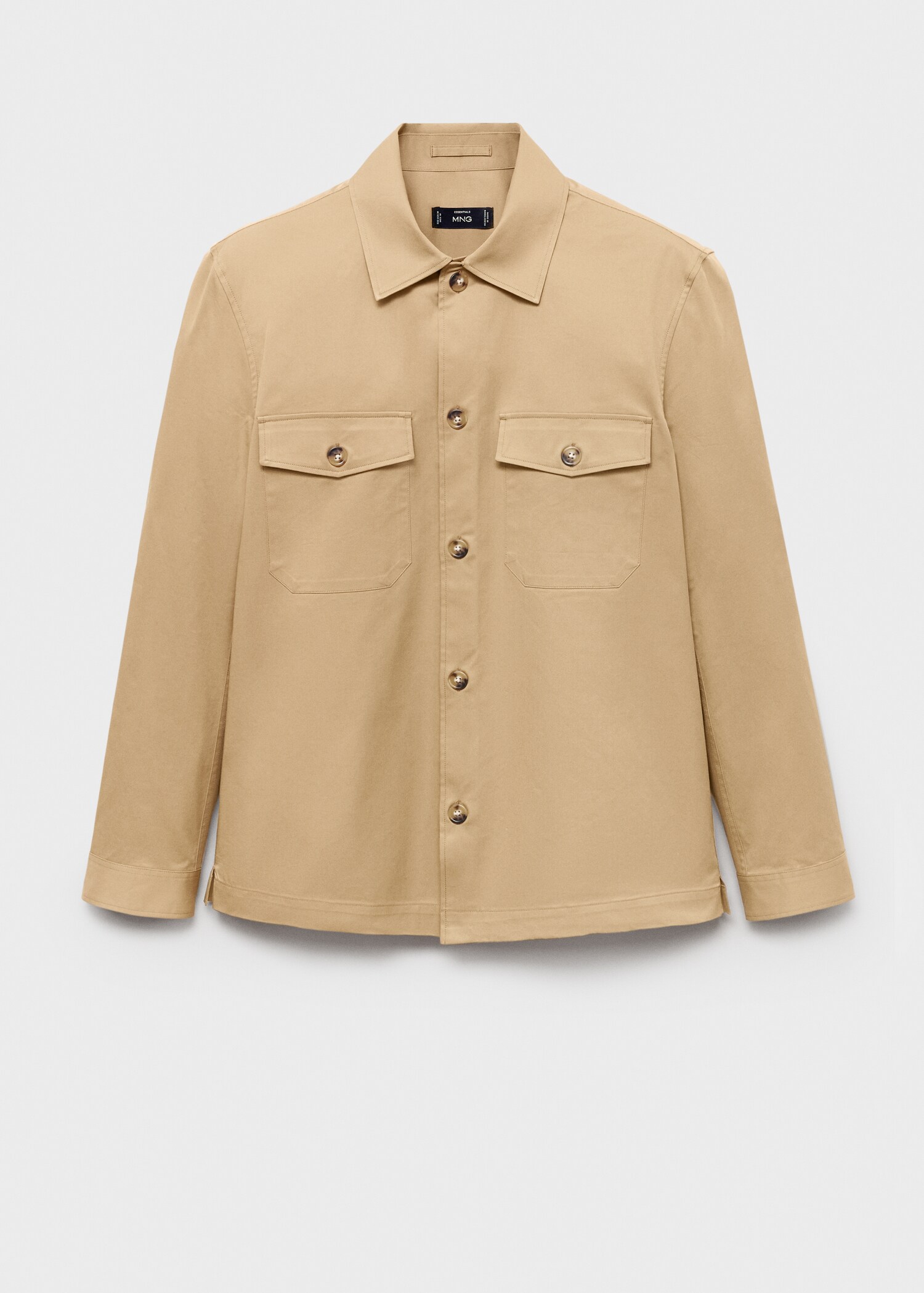 Regular-fit cotton overshirt with pockets - Article without model