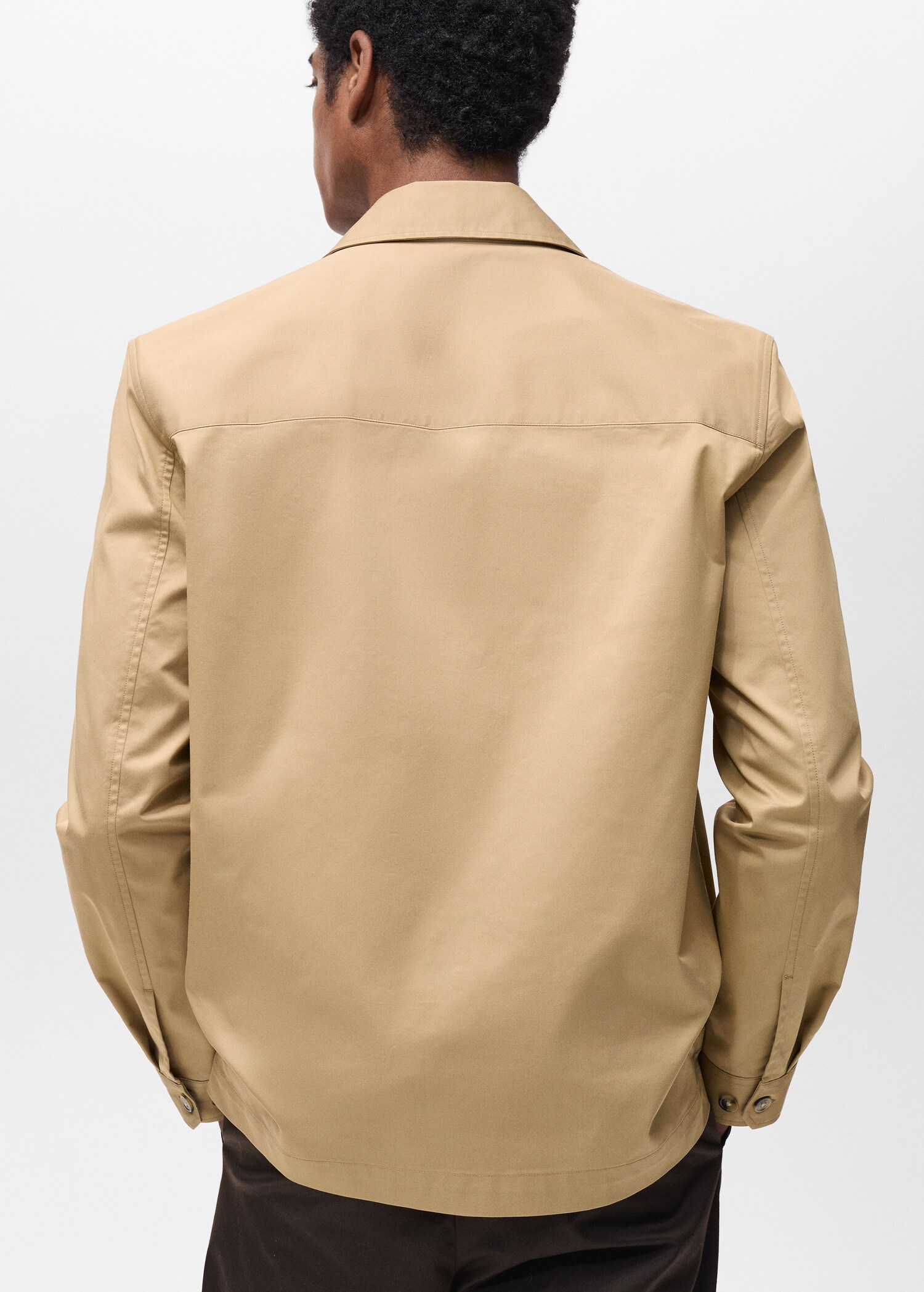 Regular-fit cotton overshirt with pockets - Reverse of the article