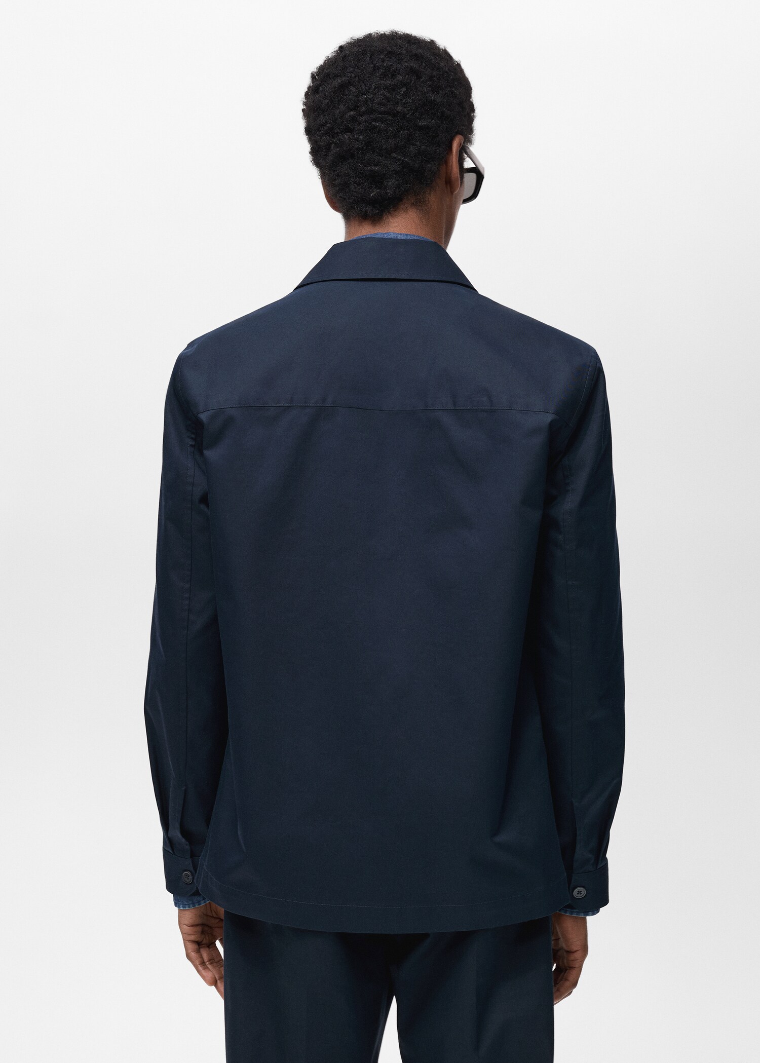 Regular-fit cotton overshirt with pockets - Reverse of the article