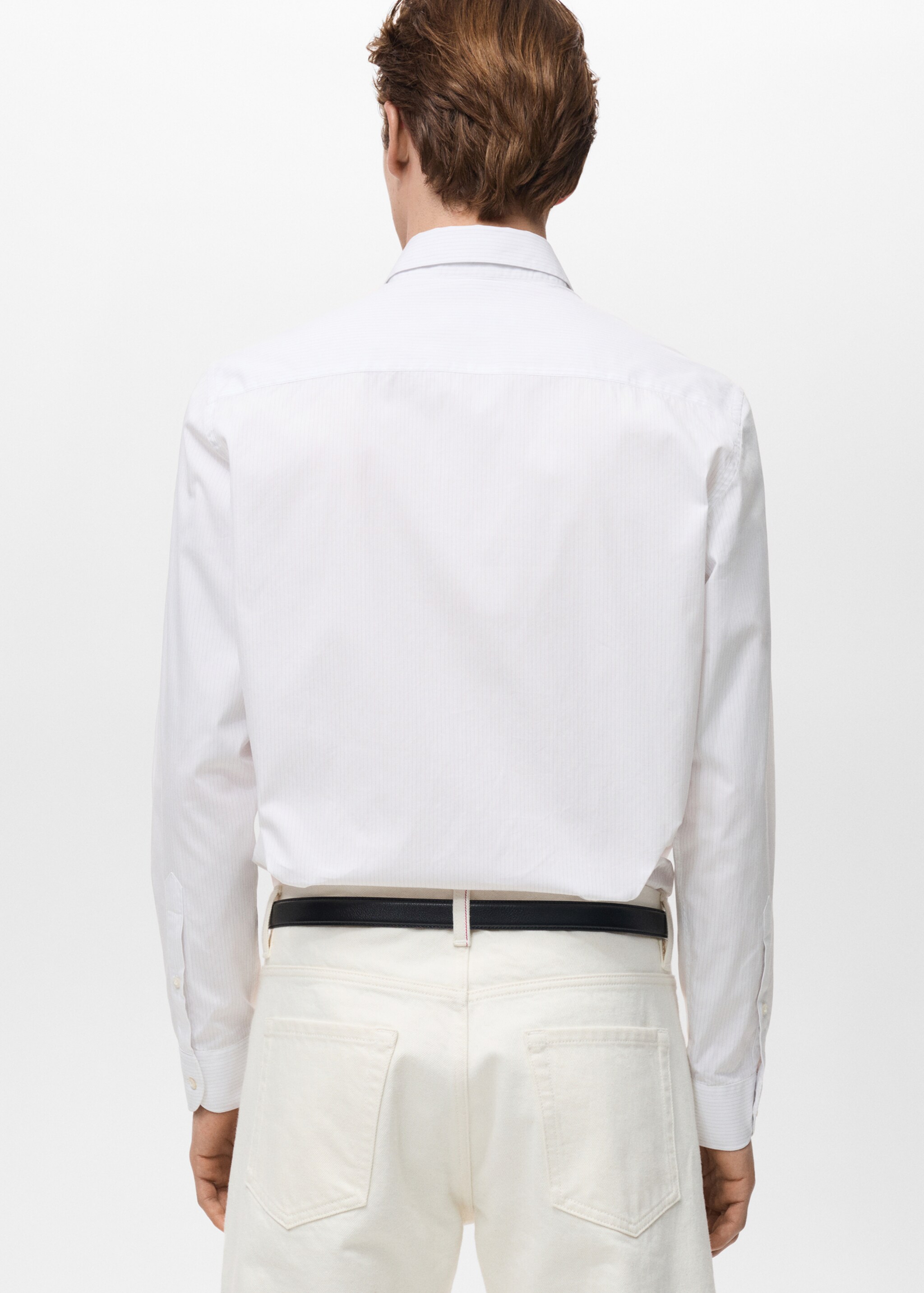 100% cotton striped shirt - Reverse of the article, White. Ref: 87004411-00.