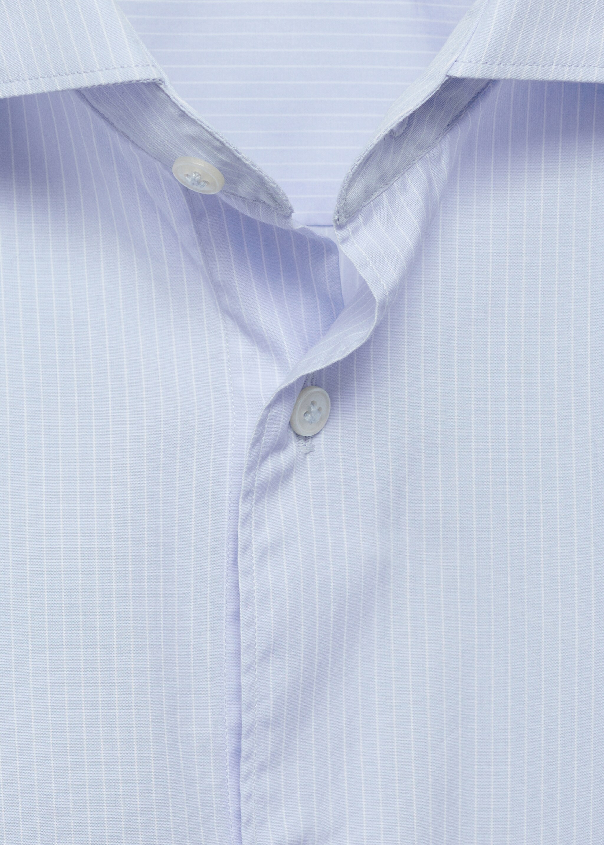 100% cotton striped shirt - Details of the article 8, Sky Blue. Ref: 87004411-00.