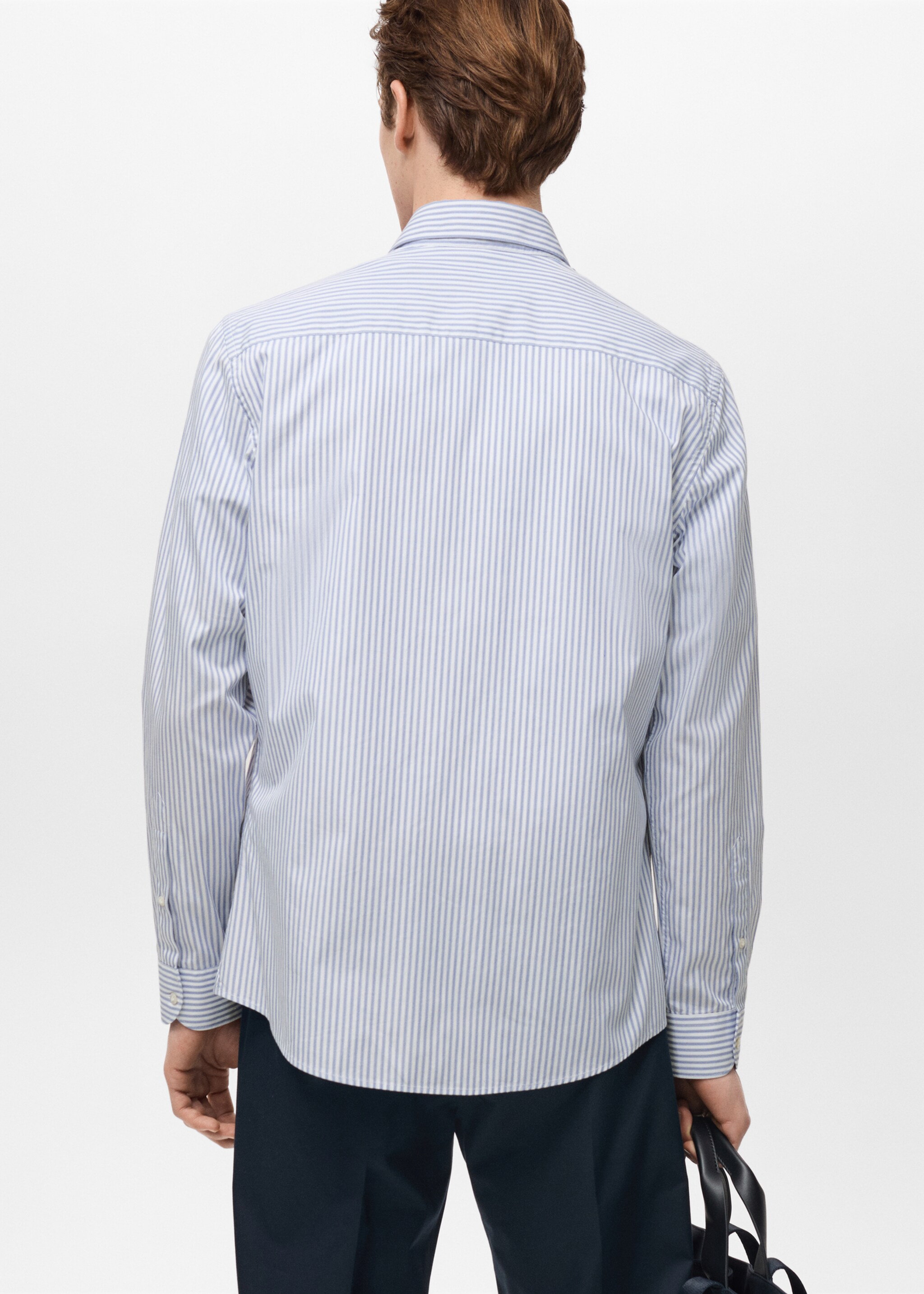 100% cotton striped shirt - Reverse of the article, Blue. Ref: 87004411-00.