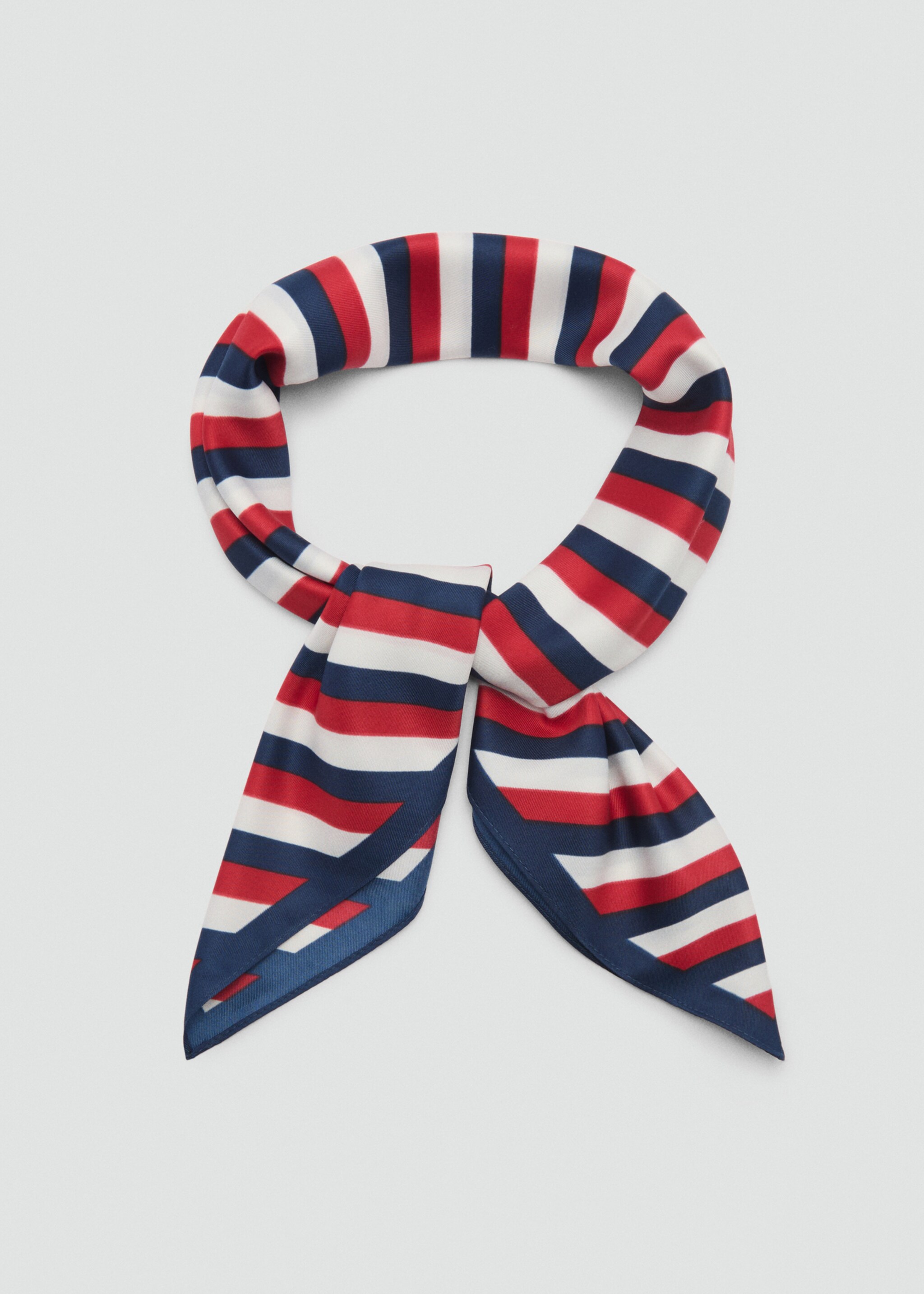 Multi-coloured striped scarf - Details of the article 1, Red. Ref: 87004412-00.