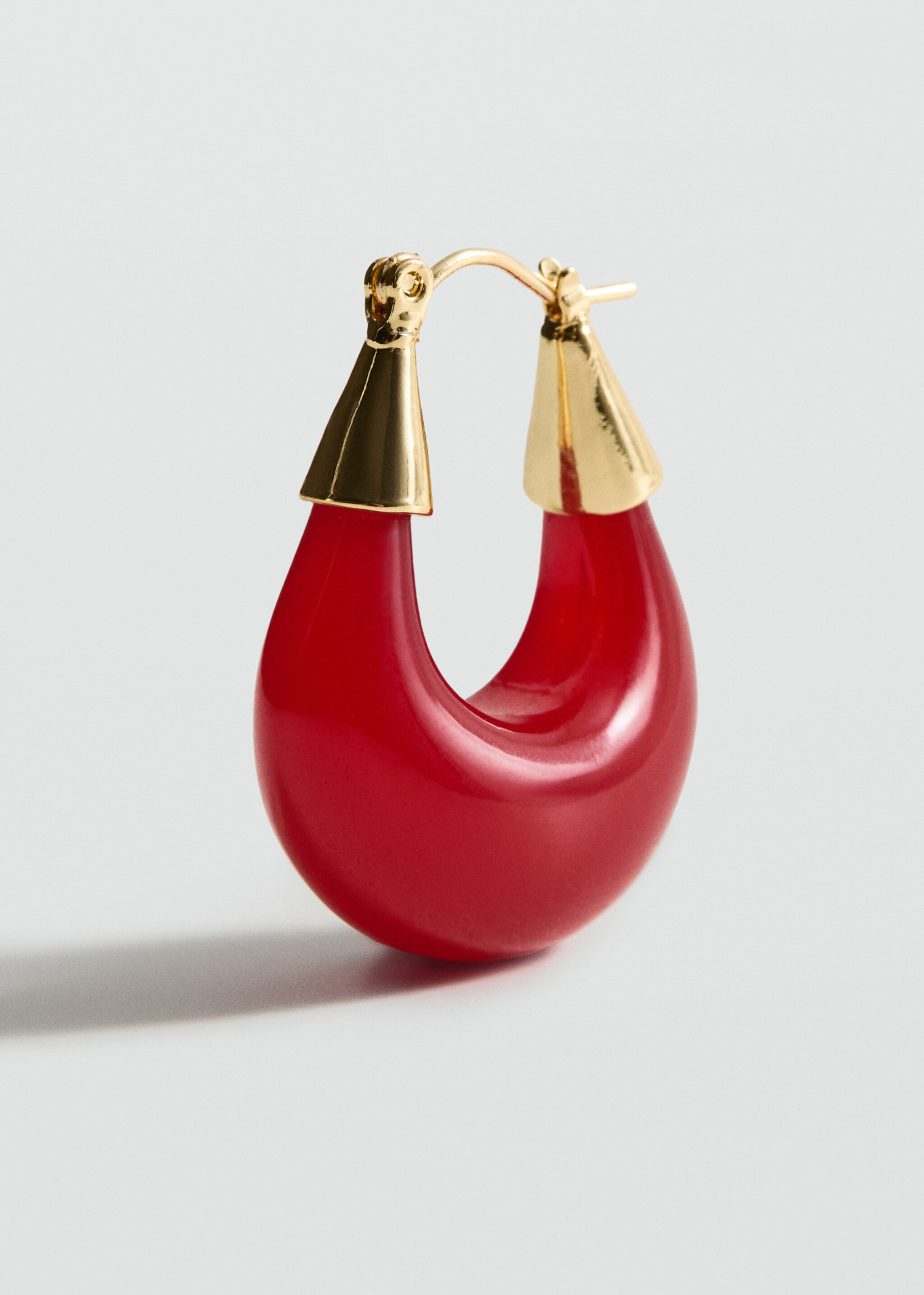 Mixed hoop earrings - Medium plane, Red. Ref: 87004427-00.