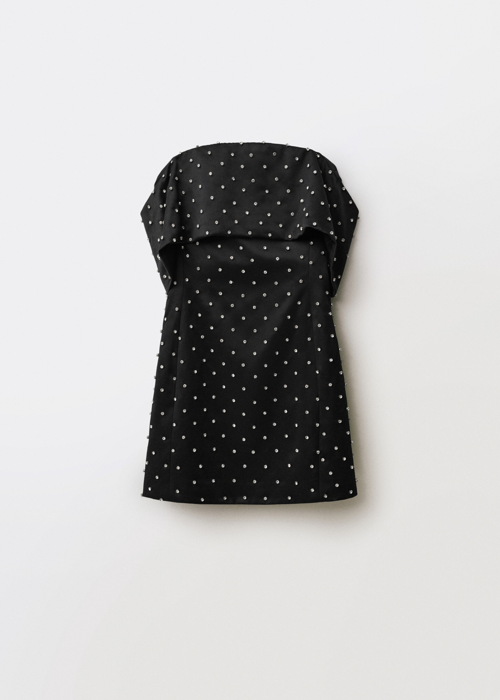 Vestido palabra de honor apliques brillantes - Artículo sin modelo, Negro. Ref: 87004428-00.