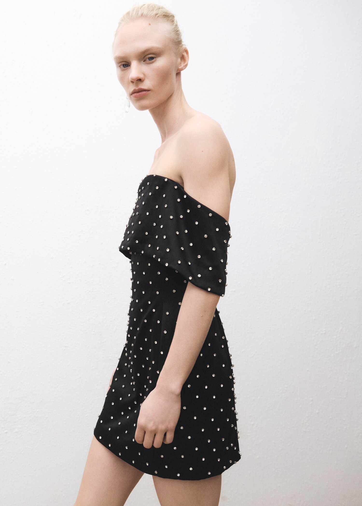 Vestido palabra de honor apliques brillantes - Detalle del artículo 1