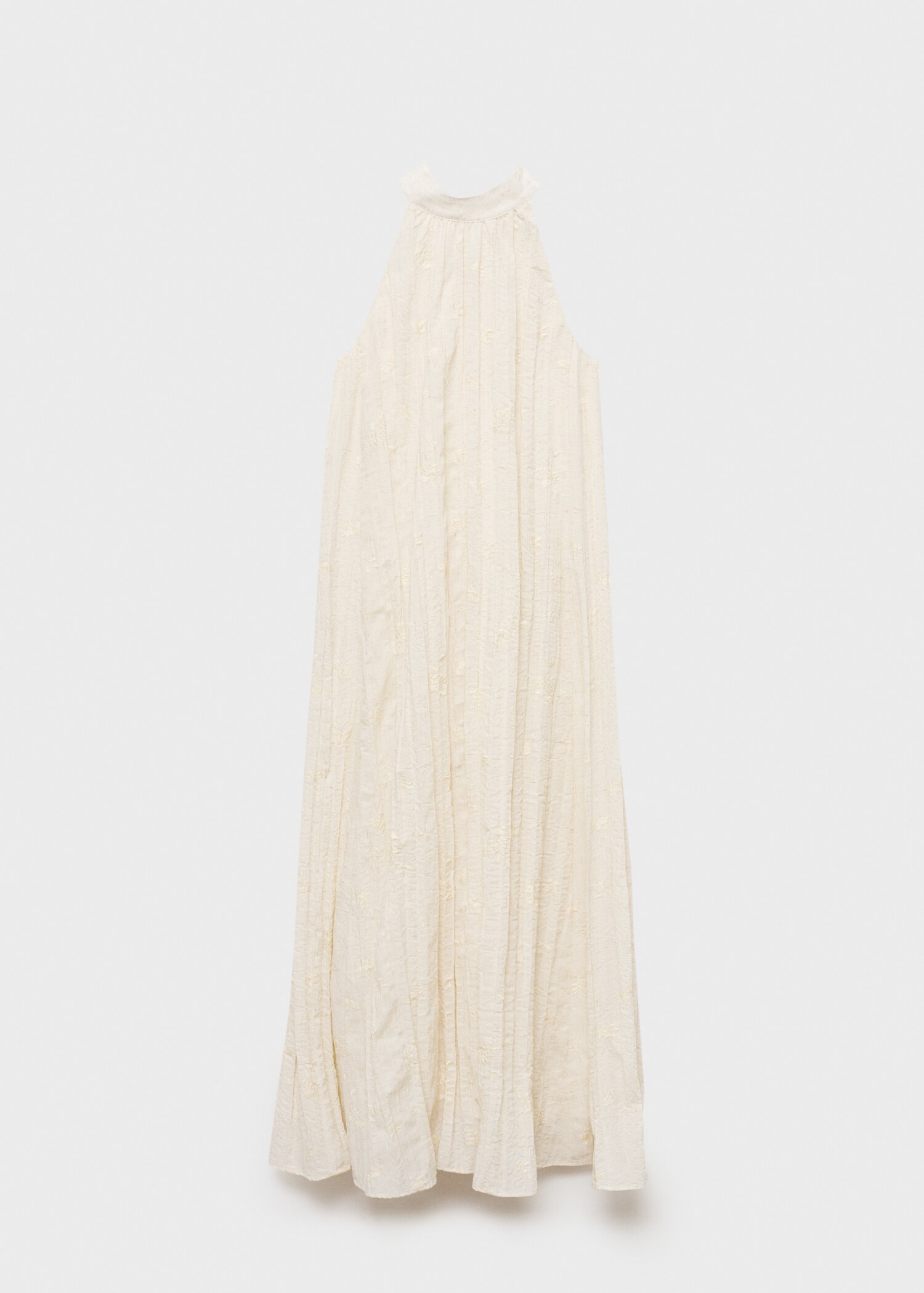 Embroidered linen-blend dress - Article without model