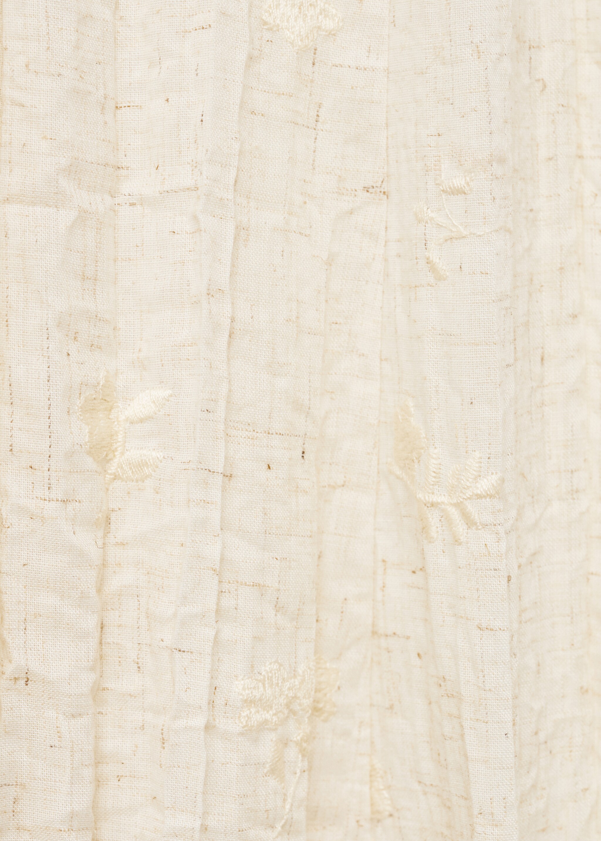 Embroidered linen-blend dress - Details of the article 8, Sand. Ref: 87004781-00.