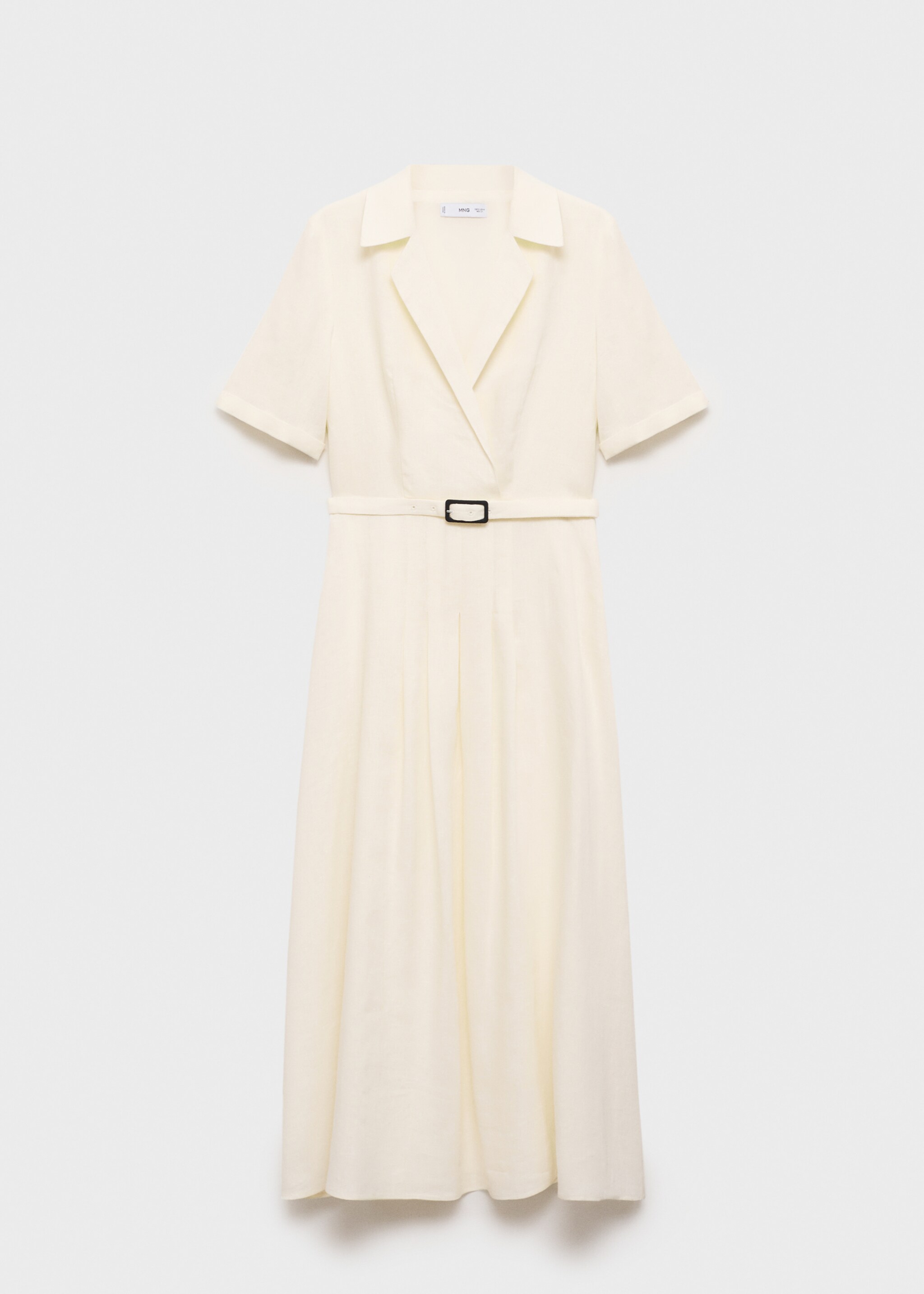 Belt linen dress - Article without model, Vanilla. Ref: 87004786-00.
