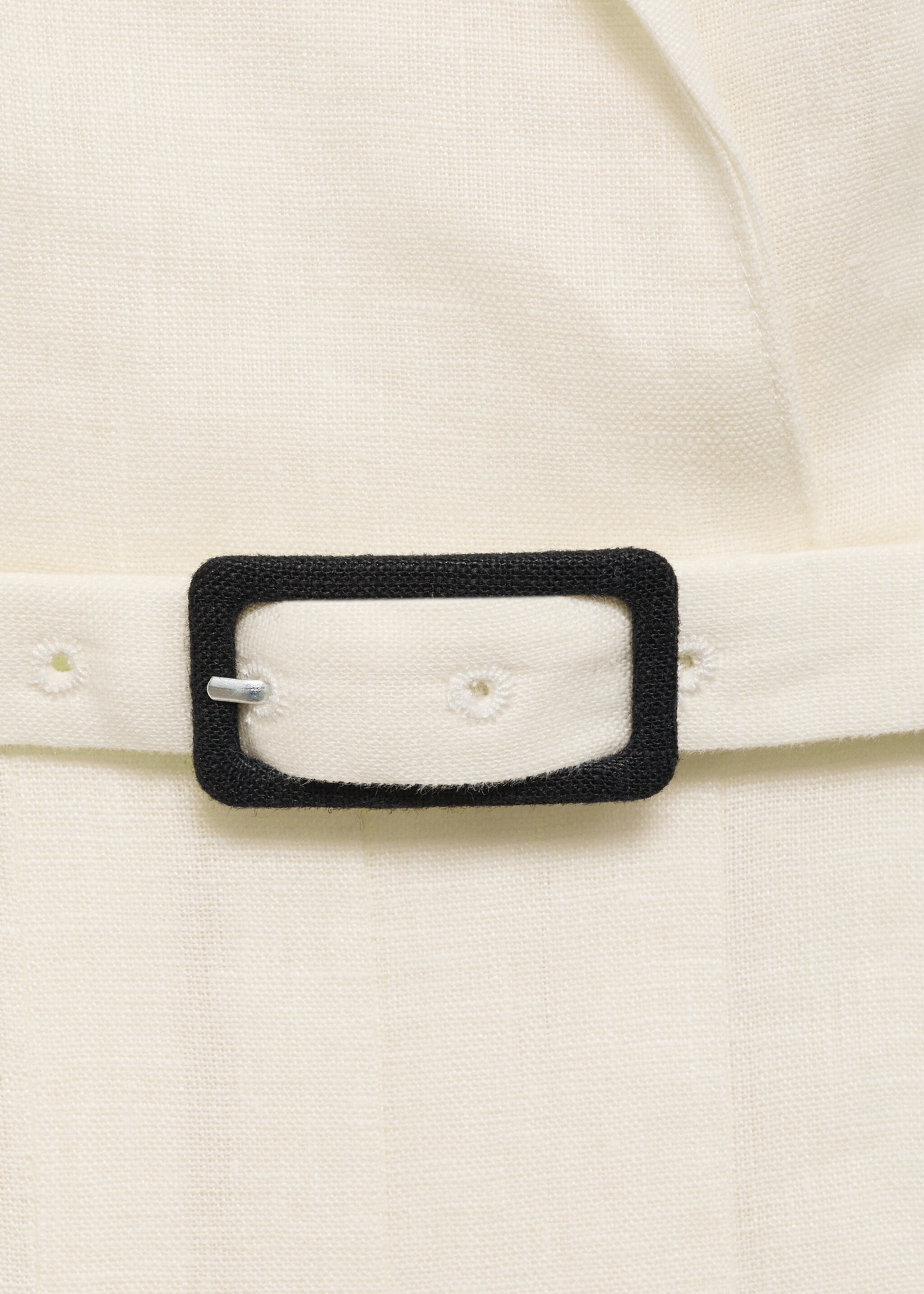Belt linen dress - Details of the article 0, Vanilla. Ref: 87004786-00.