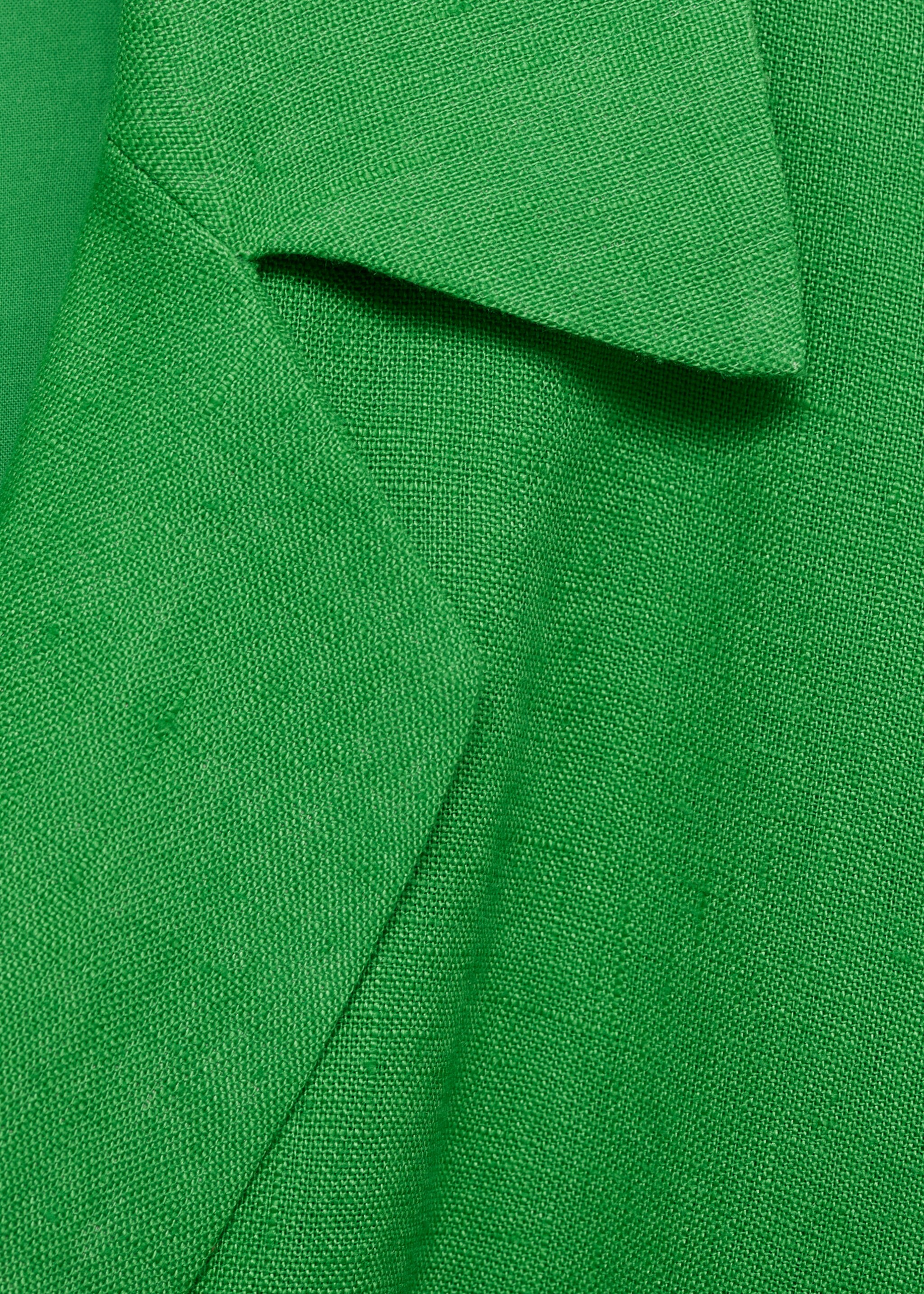 Belt linen dress - Details of the article 0, Green. Ref: 87004786-00.