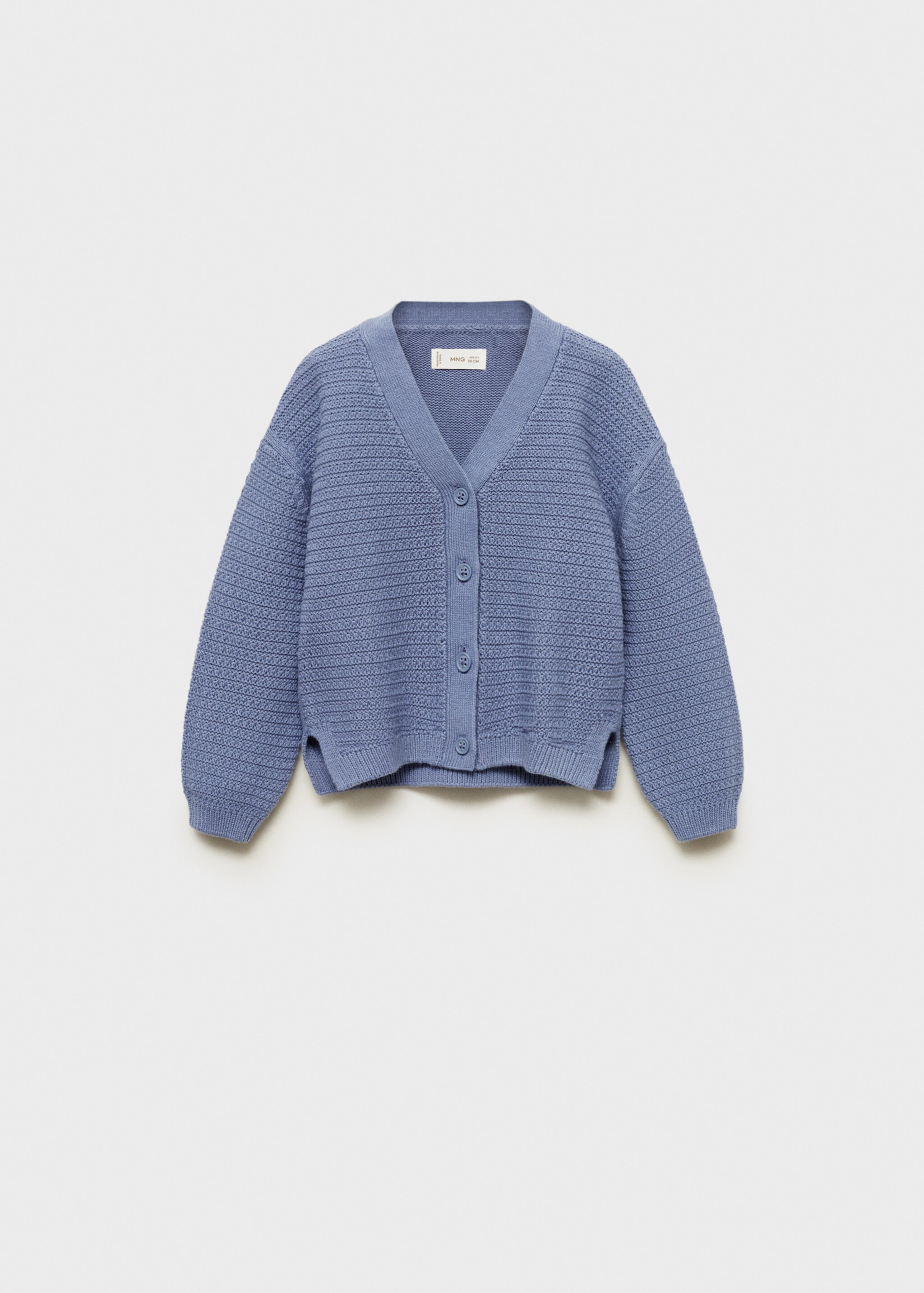 Combination knitted cotton cardigan - Article without model, Blue. Ref: 87004795-00.
