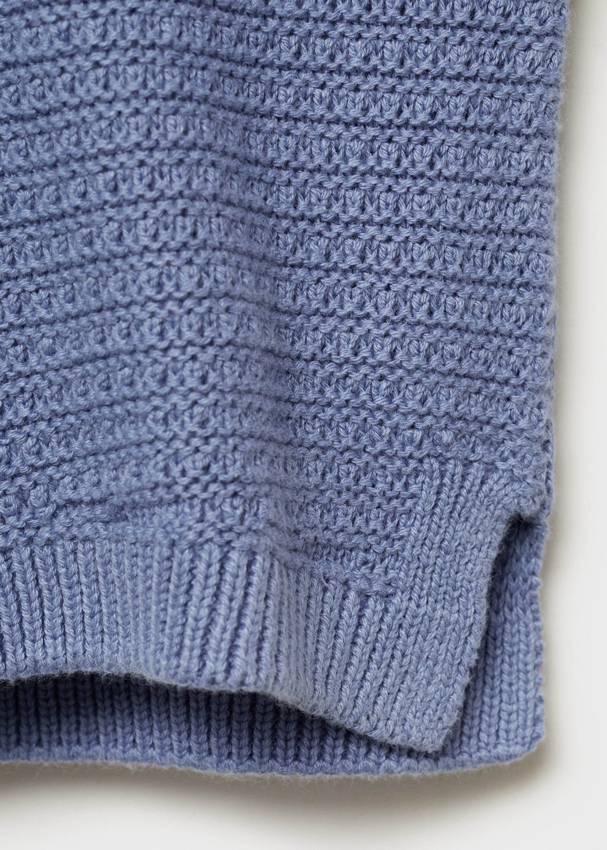 Combination knitted cotton cardigan - Details of the article 0, Blue. Ref: 87004795-00.