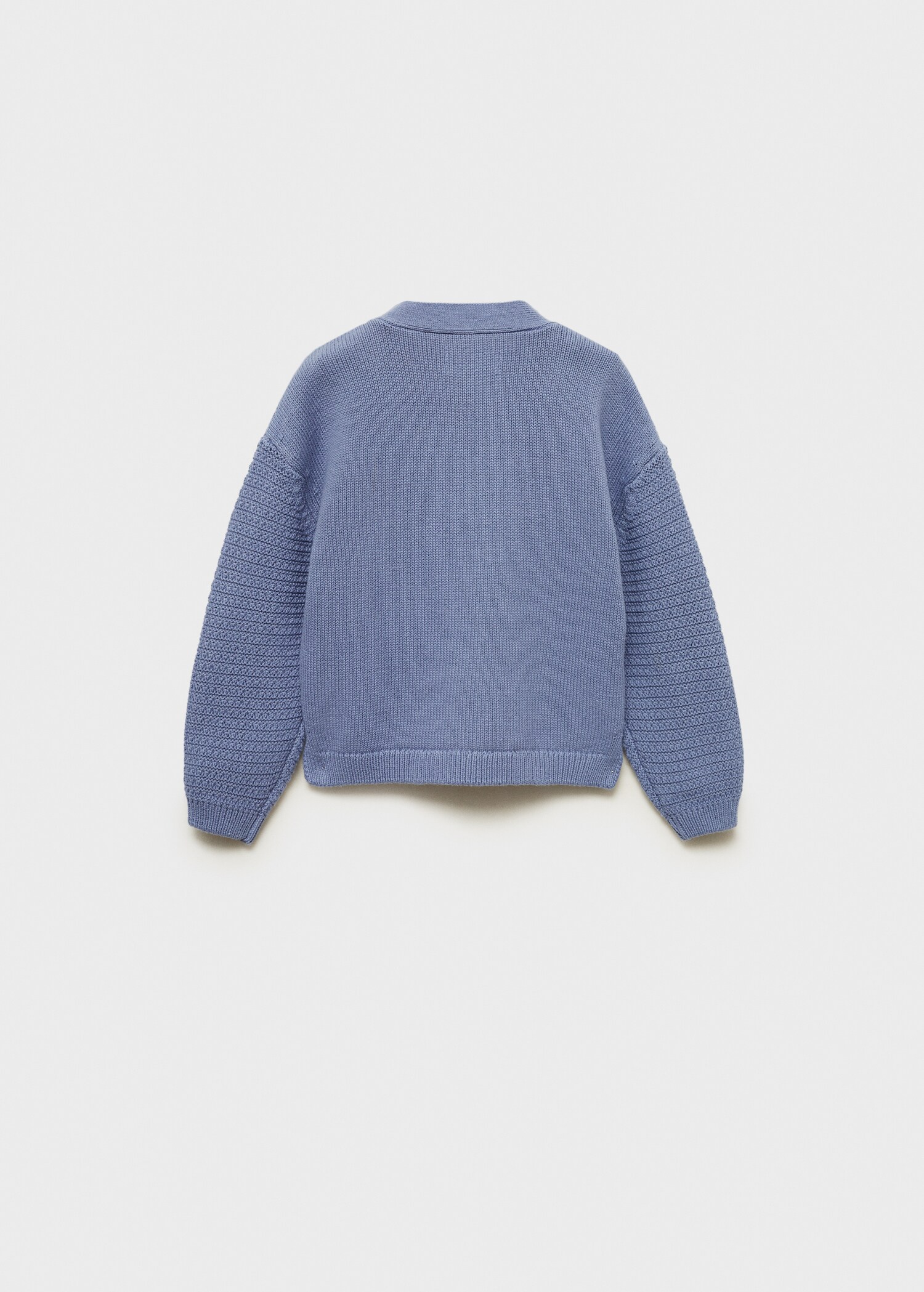 Combination knitted cotton cardigan - Reverse of the article