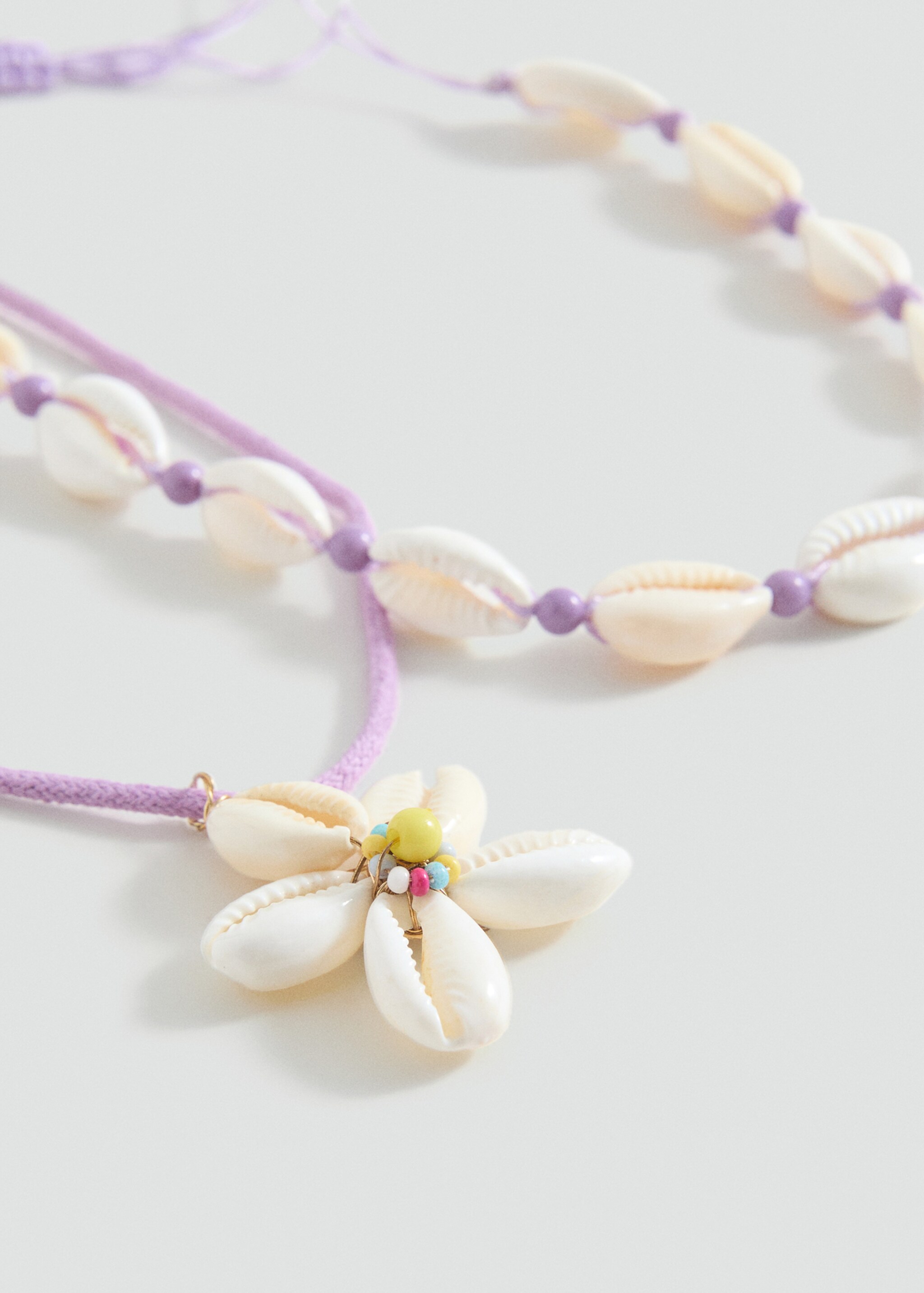 2er-Set kombinierte Halsketten - Mittlere Ansicht, Lila. Ref: 87004796-00.