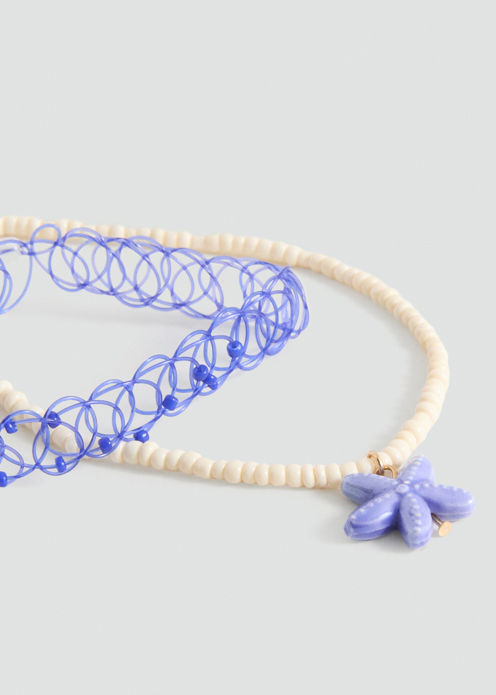 Set 2 combined necklaces - Medium plane, Blue. Ref: 87004802-00.