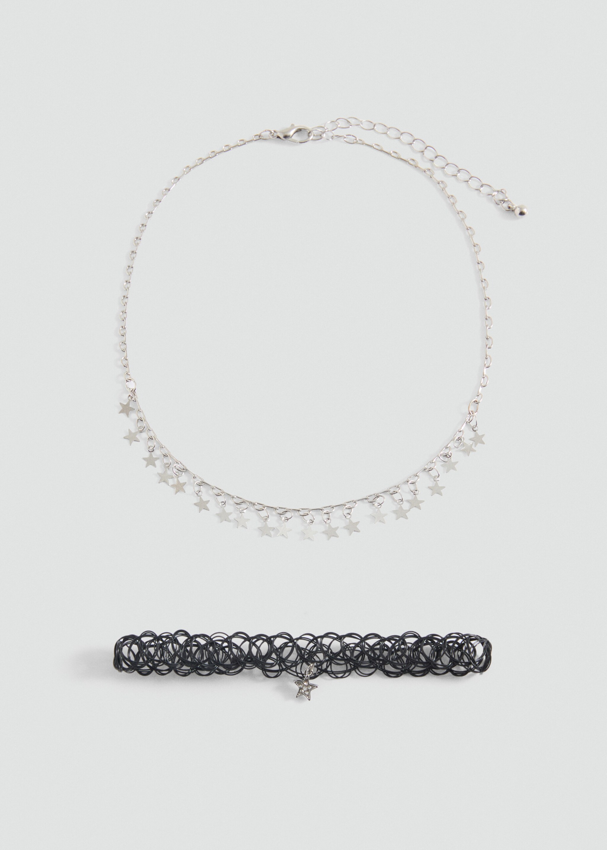 Set 2 combined necklaces - Article without model, Black. Ref: 87004804-00.