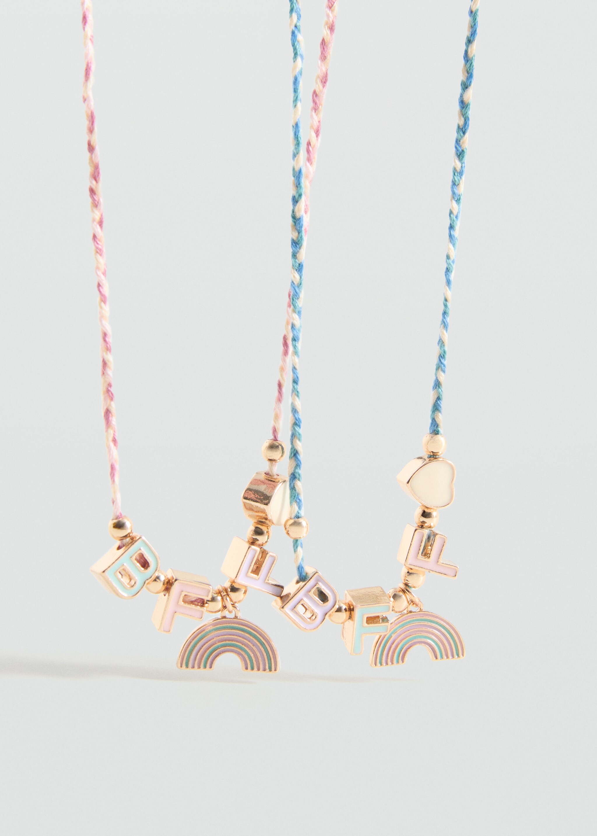 Set 2 combined necklaces - Medium plane, Pink. Ref: 87004806-00.