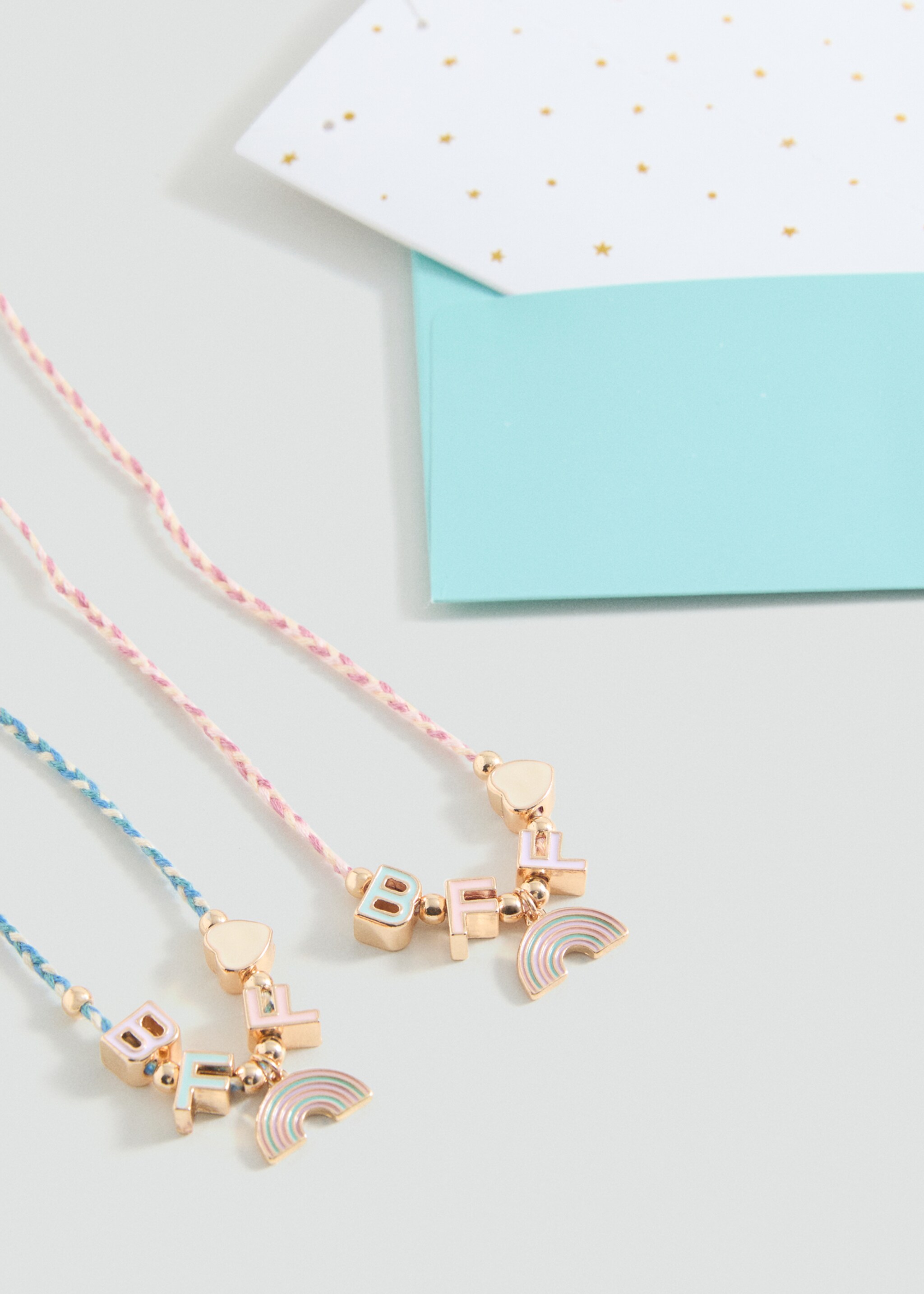 Set 2 combined necklaces - Details of the article 2, Pink. Ref: 87004806-00.