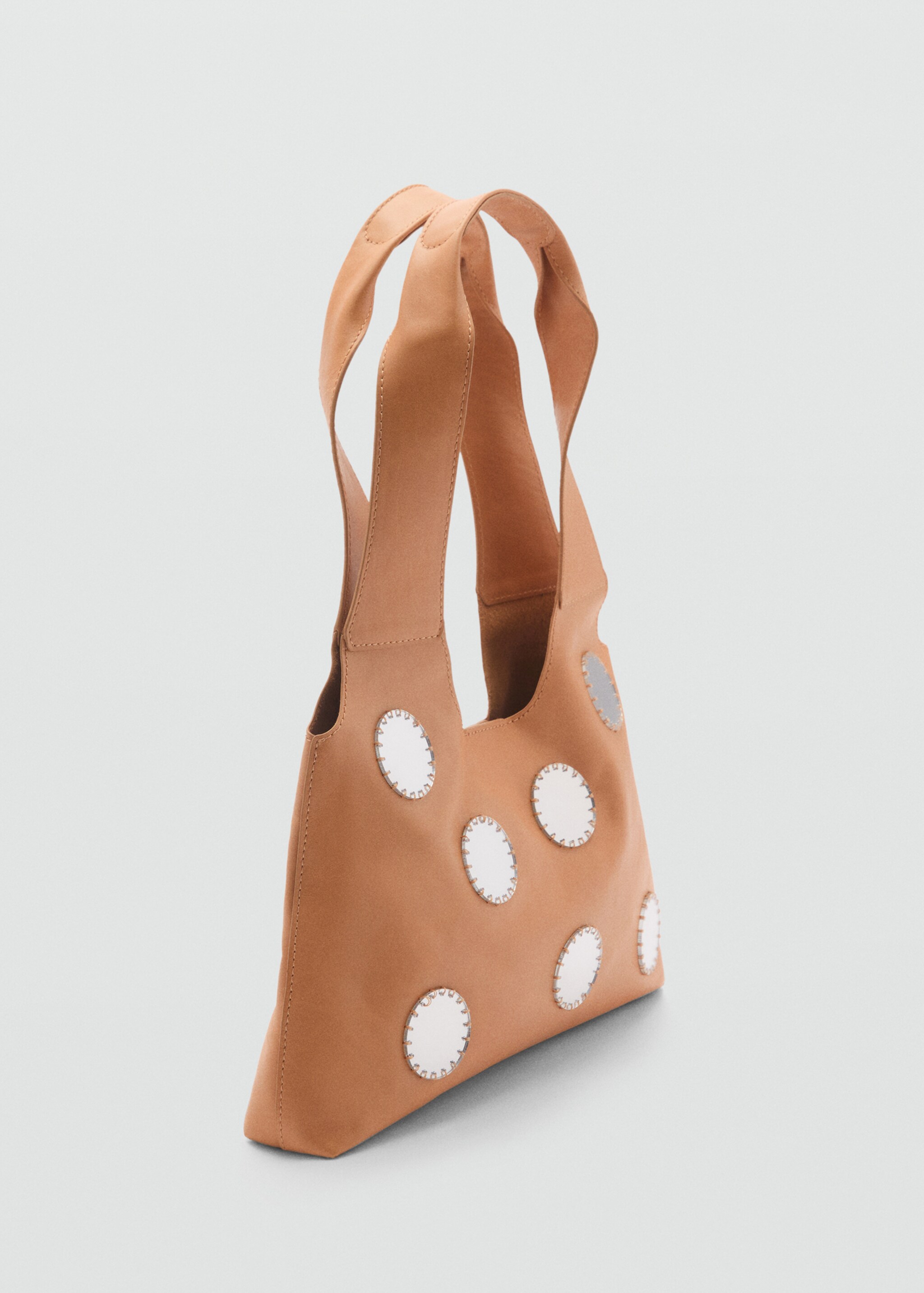 Leather shoulder bag with mirrors - Medium plane, Medium Brown. Ref: 87004811-00.