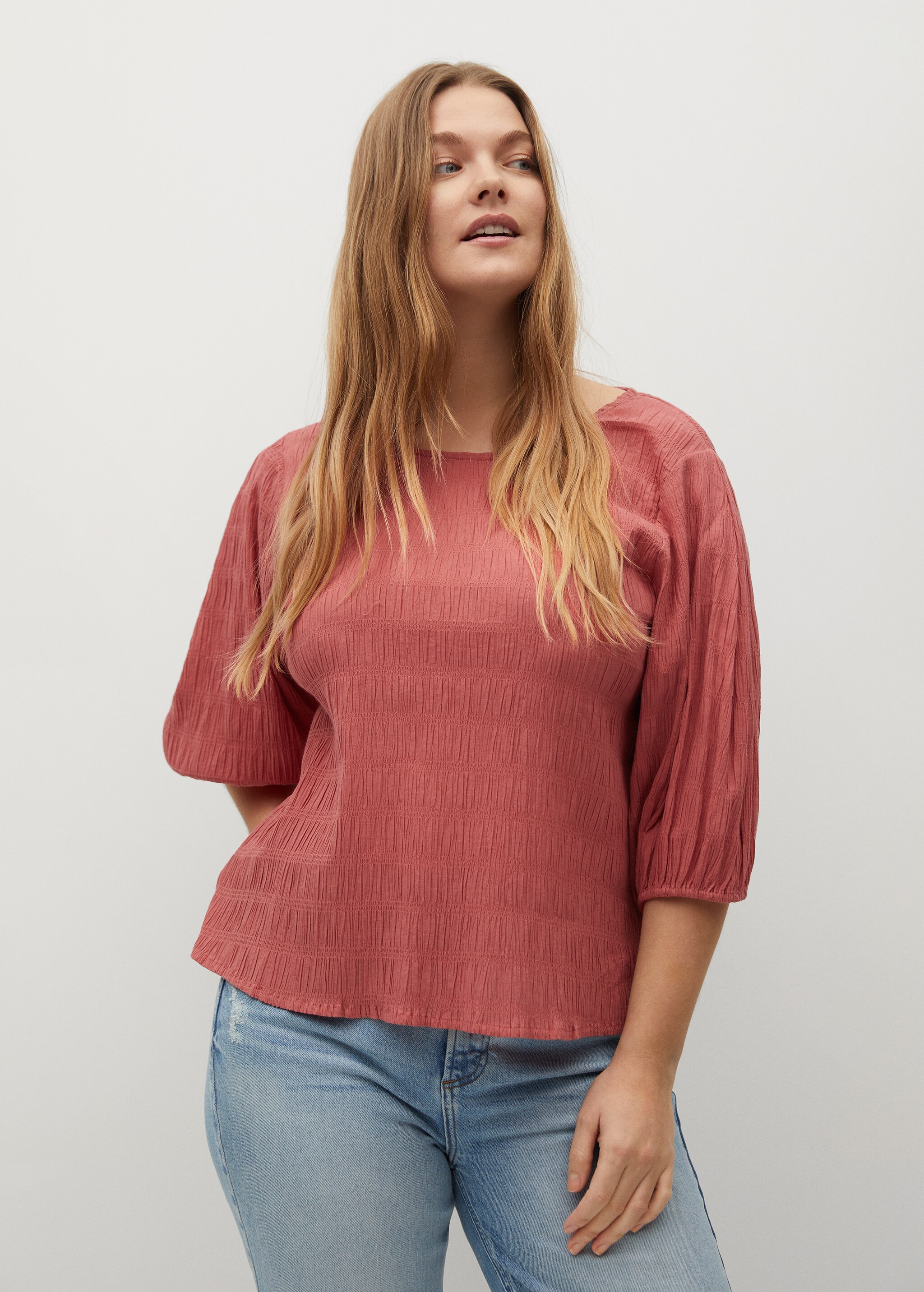 Blusa textura algodón - Plano medio