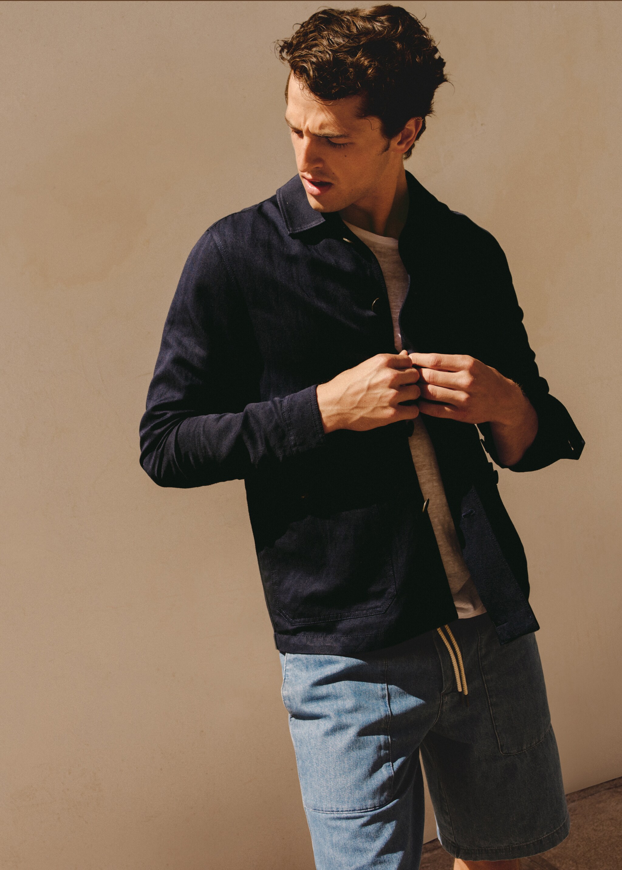 Soft-finish linen worker jacket - Details of the article 5